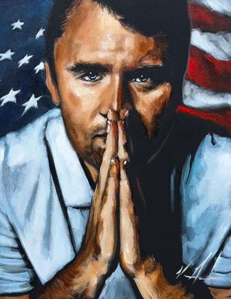 Charlie Kirk - A Hero's Tribute - 16”x20” Original Acrylic Painting - Practice Painting