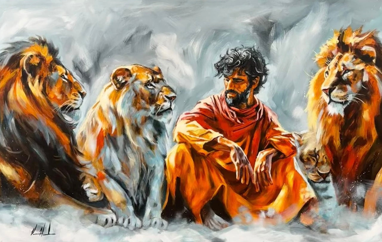 In the Lionβs Den- 30βx48β Original Acrylic Painting