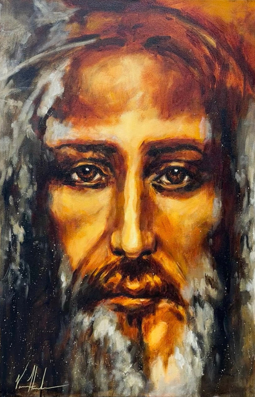 The Shroud of Turin - 24”x36” Original Painting Original Painting Vanessa Horabuena