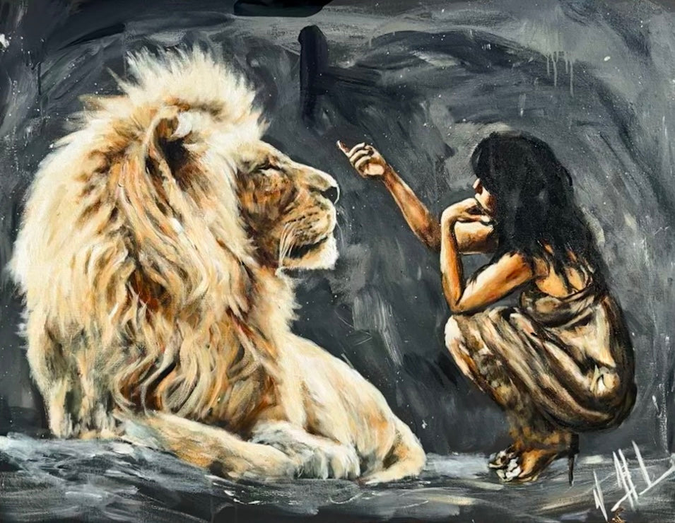 Intimacy with God - To Touch the Heart of the King - 36”x48” Original Acrylic Painting Original Painting Vanessa Horabuena