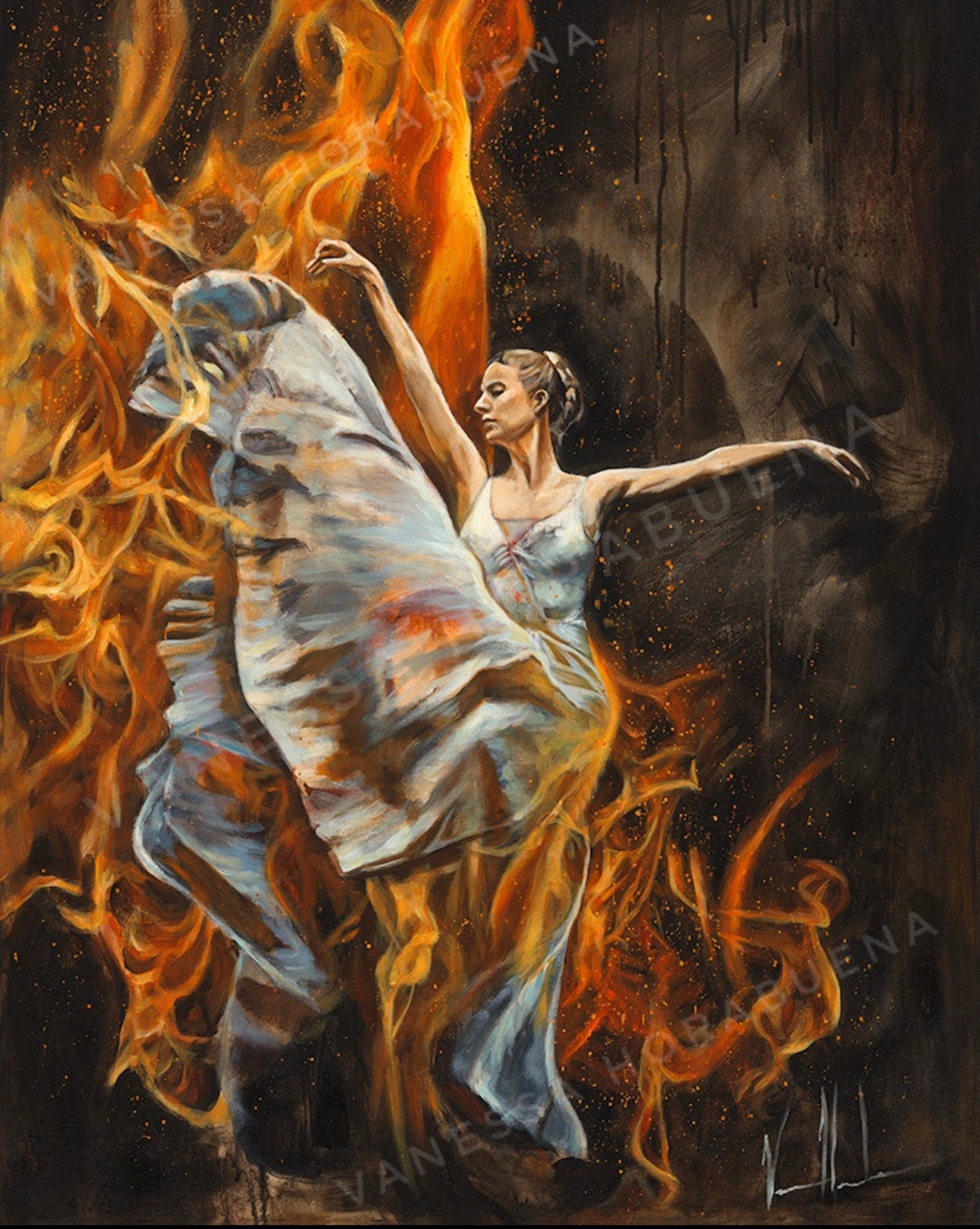 D#. 1 - A Burning Flame Within - 24"x30" Canvas Print Vanessa Horabuena