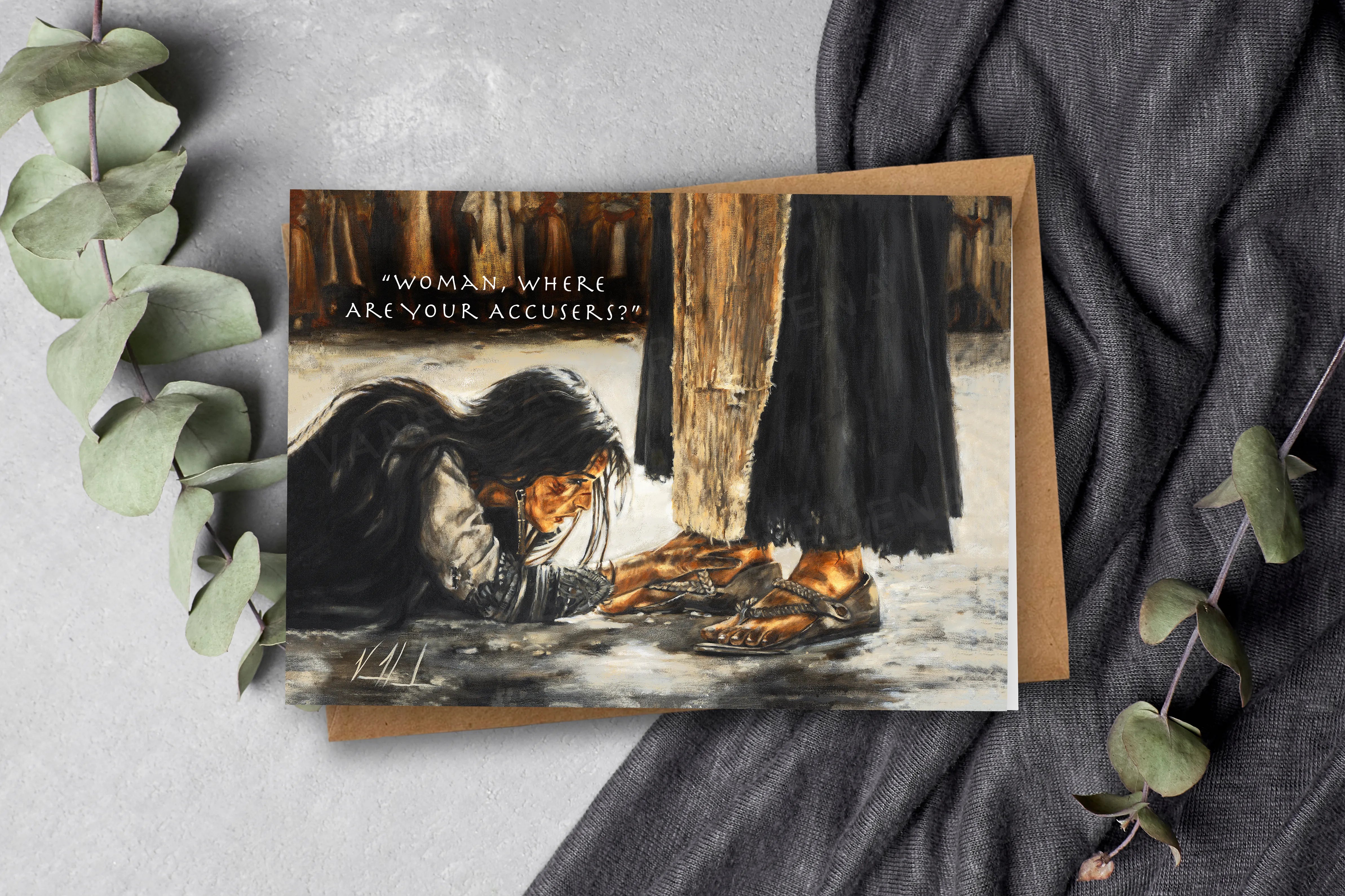 "Woman, Where Are Your Accusers?" Greeting Card Vanessa Horabuena