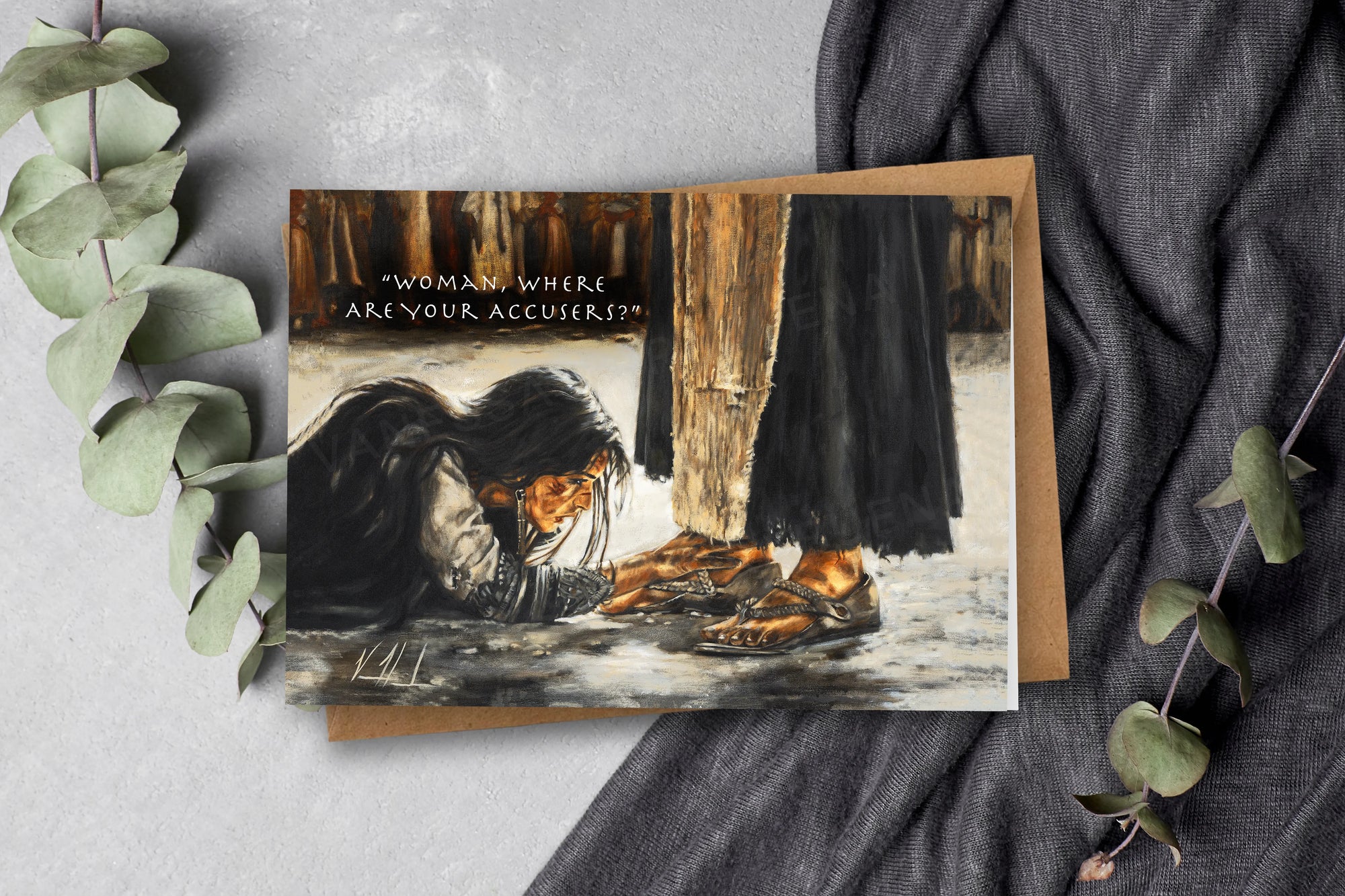 "Woman, Where Are Your Accusers?" Greeting Card Vanessa Horabuena