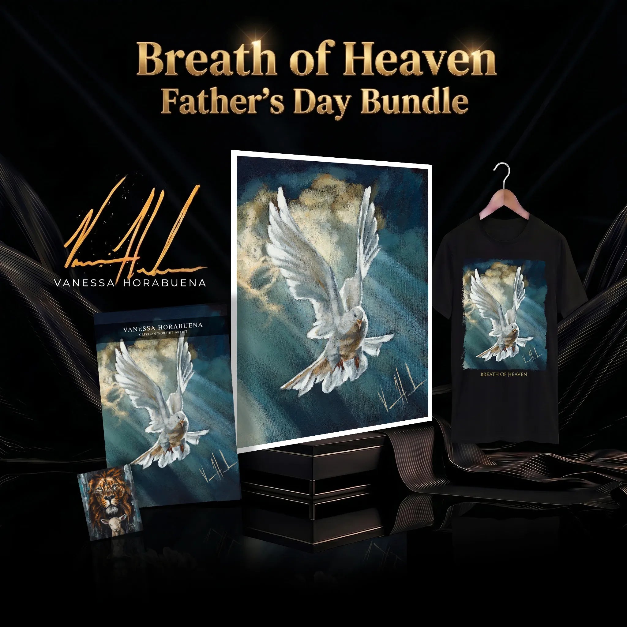 'Breath of Heaven' Father's Day Giclée Paper Bundle Jesus Art Print Vanessa Horabuena