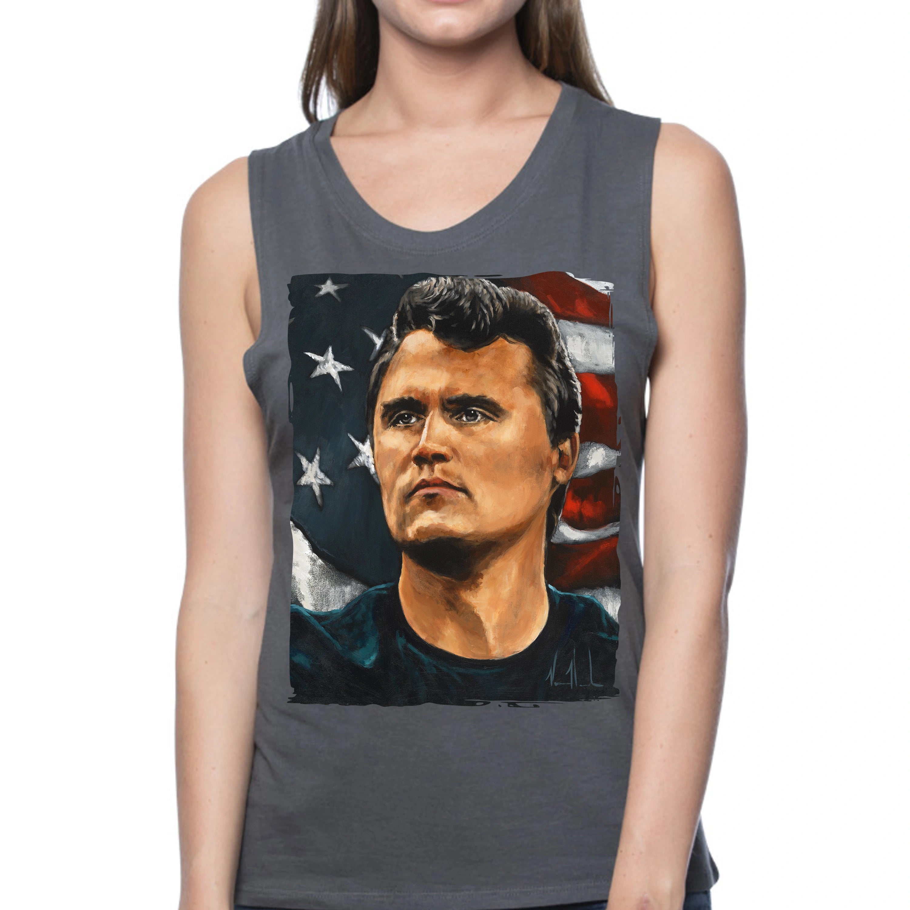 Charlie Kirk - The American Martyr - Women's Tank Top (Organic Bamboo) Organic Bamboo Vanessa Horabuena