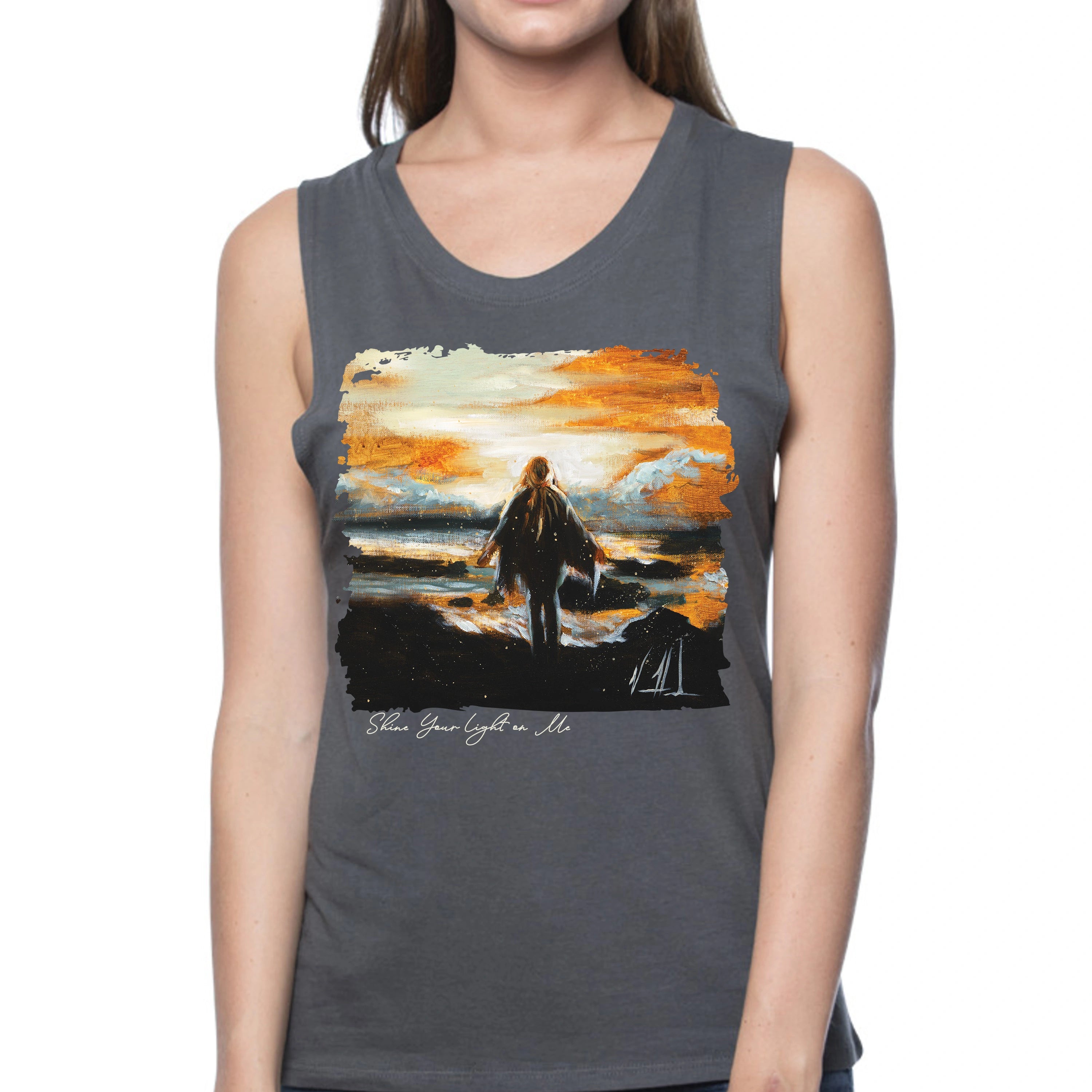 Shine Your Light on Me - Women's Tank Top (Organic Bamboo) Organic Bamboo Vanessa Horabuena Grey XS