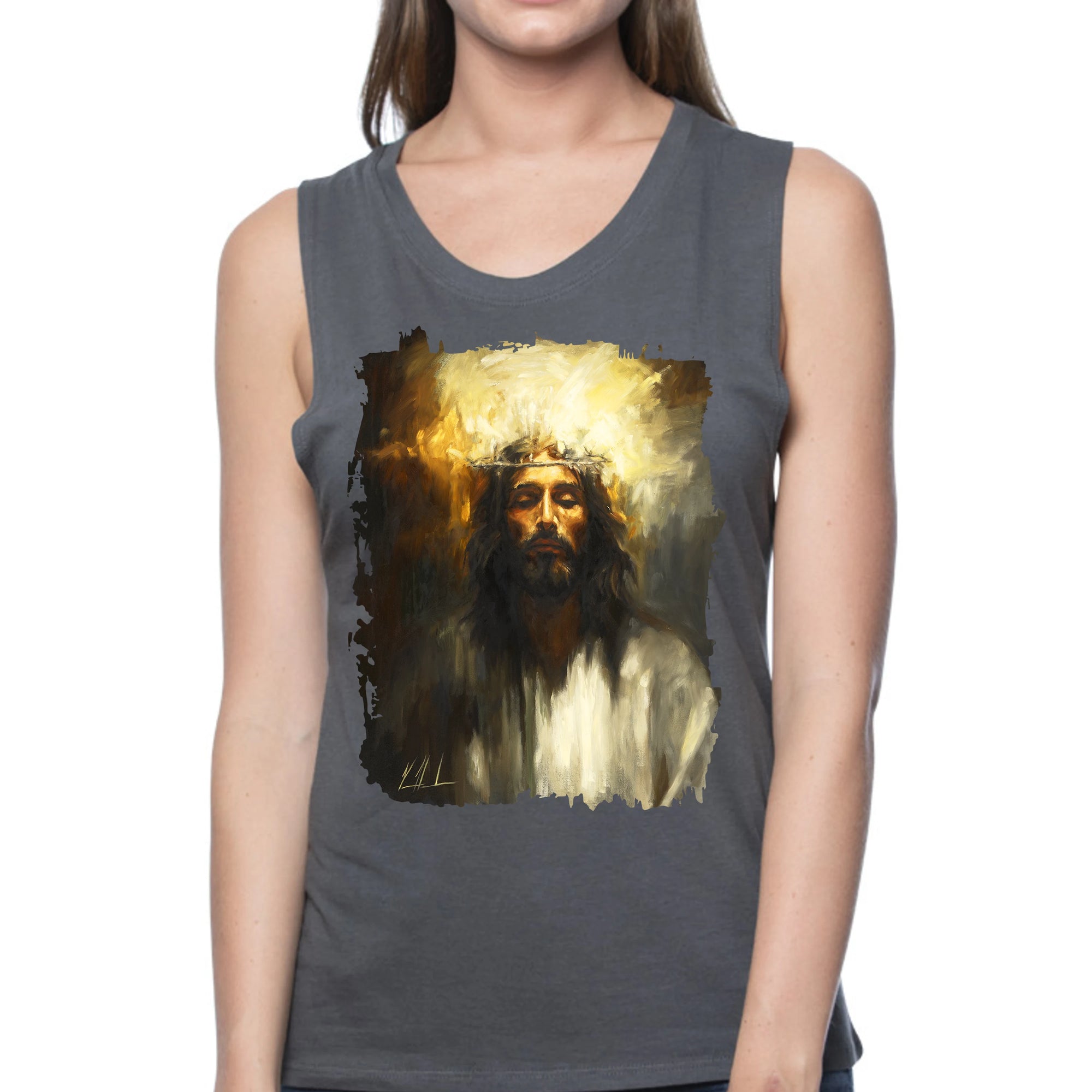 Holy One - Women's Tank Top (Organic Bamboo) Organic Bamboo Vanessa Horabuena Grey XS