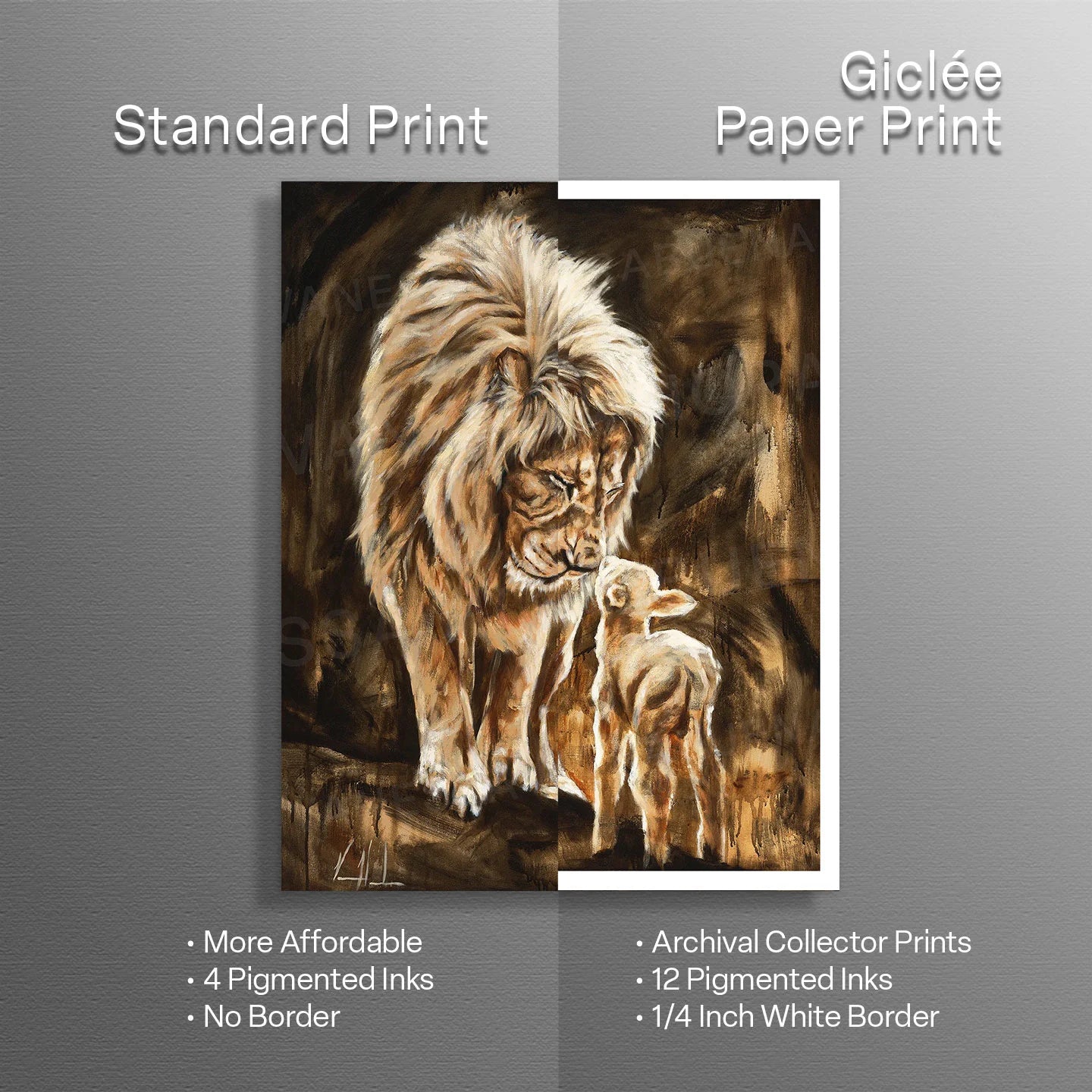 The Heart of God (Brown Background) Lion Art Print Vanessa Horabuena