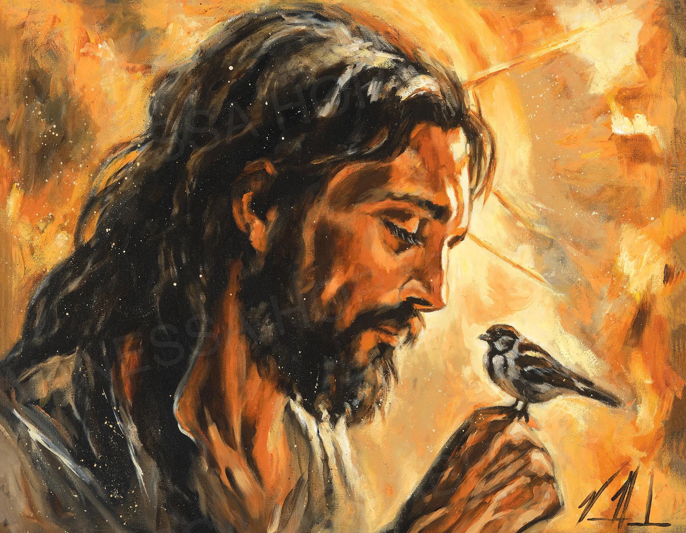 He Watches Over You Jesus Art Print Vanessa Horabuena