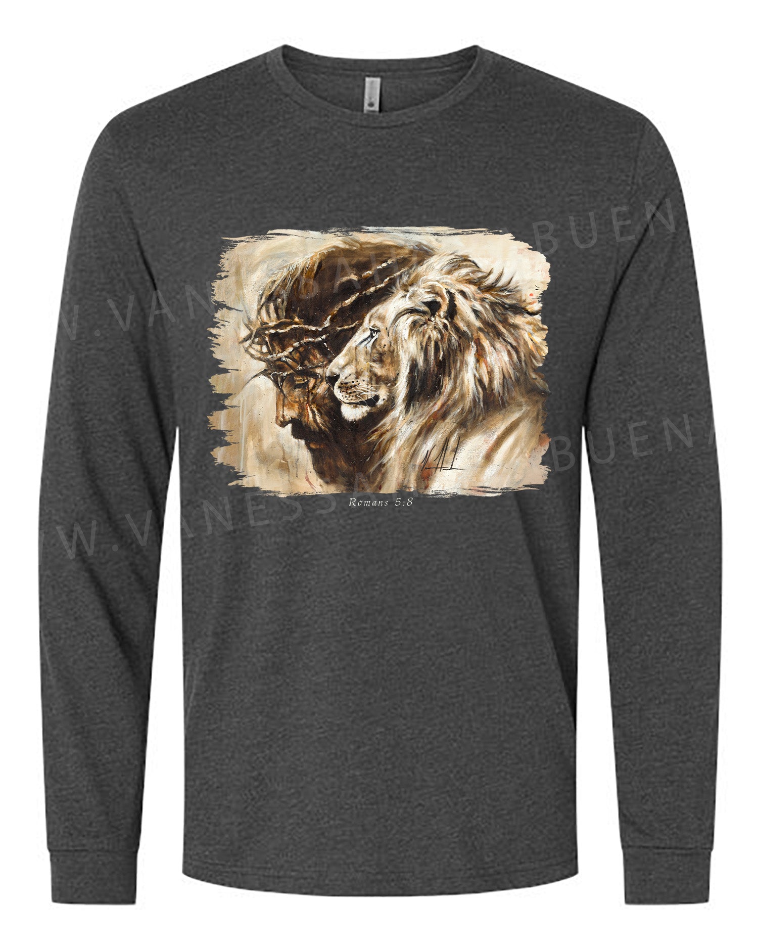 Heaven's Grace - Unisex T-Shirt Poly-Blend Vanessa Horabuena Long Sleeve Charcoal Small