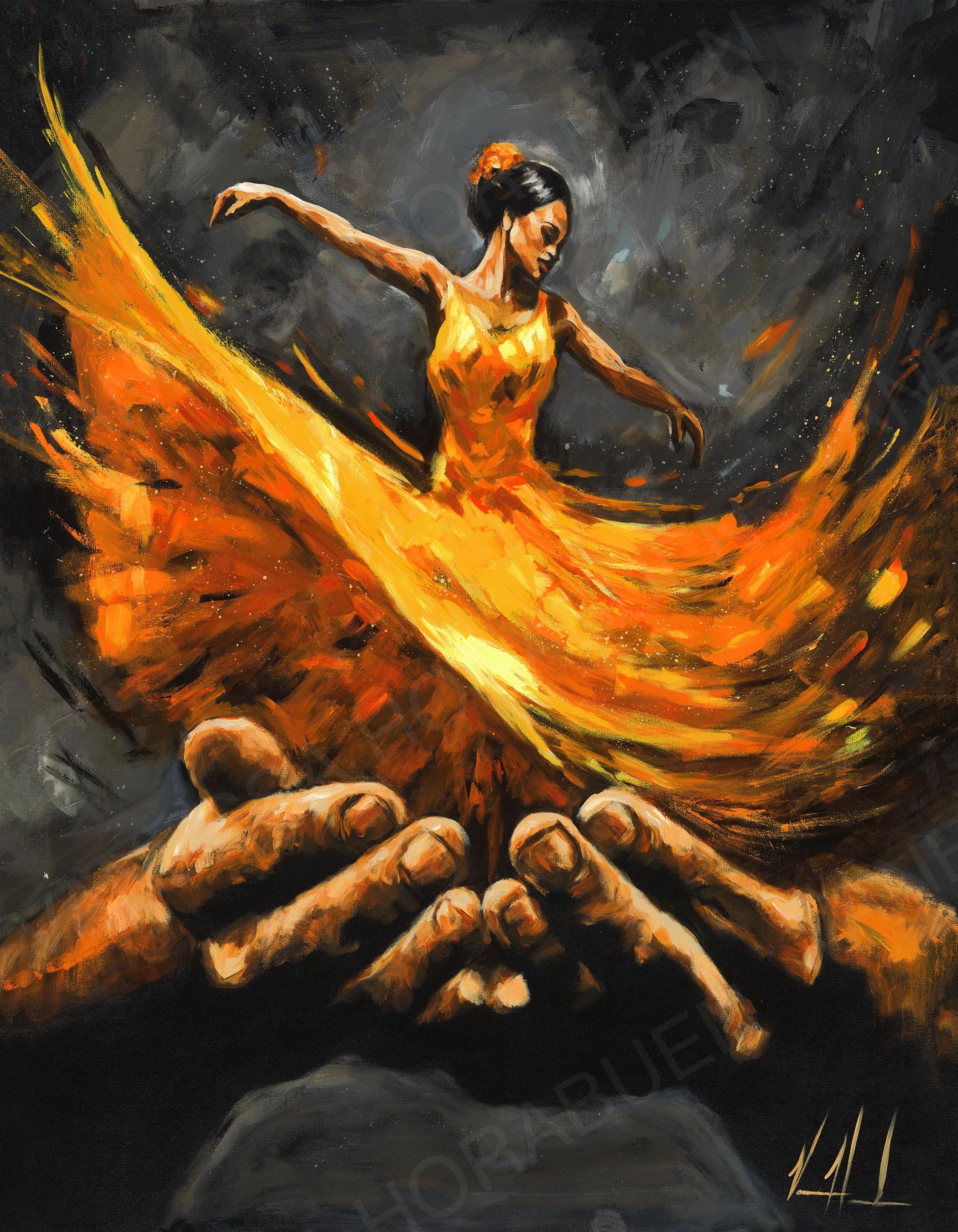 Endless Dance in the Father's Hands - Holy Fire Jesus Art Print Vanessa Horabuena