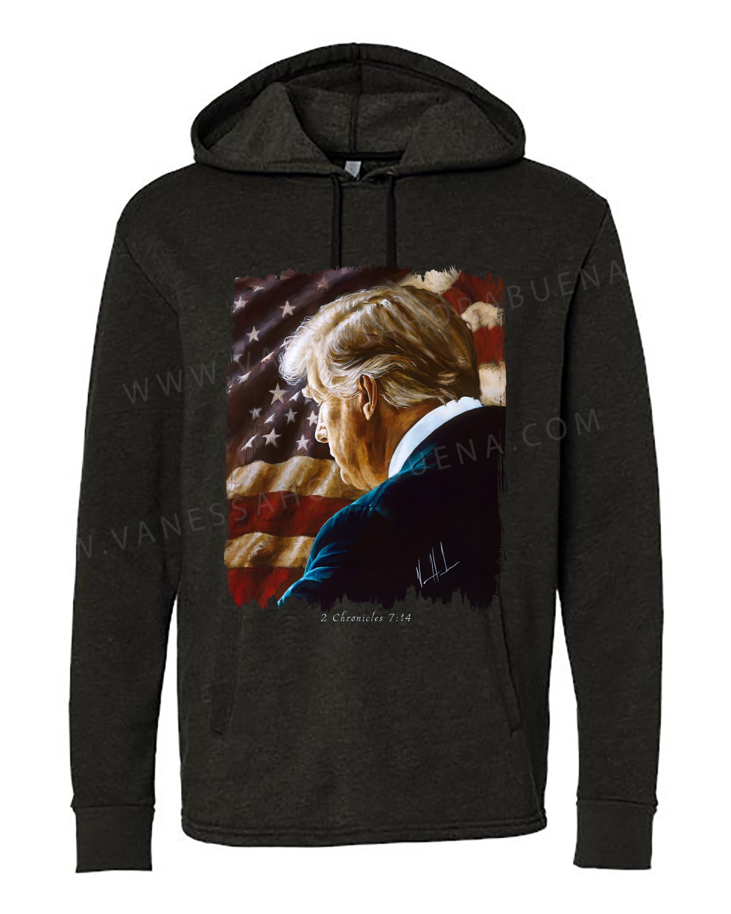 Prayers for Our Nation - Unisex Hoodie Poly-Blend Vanessa Horabuena Black Small