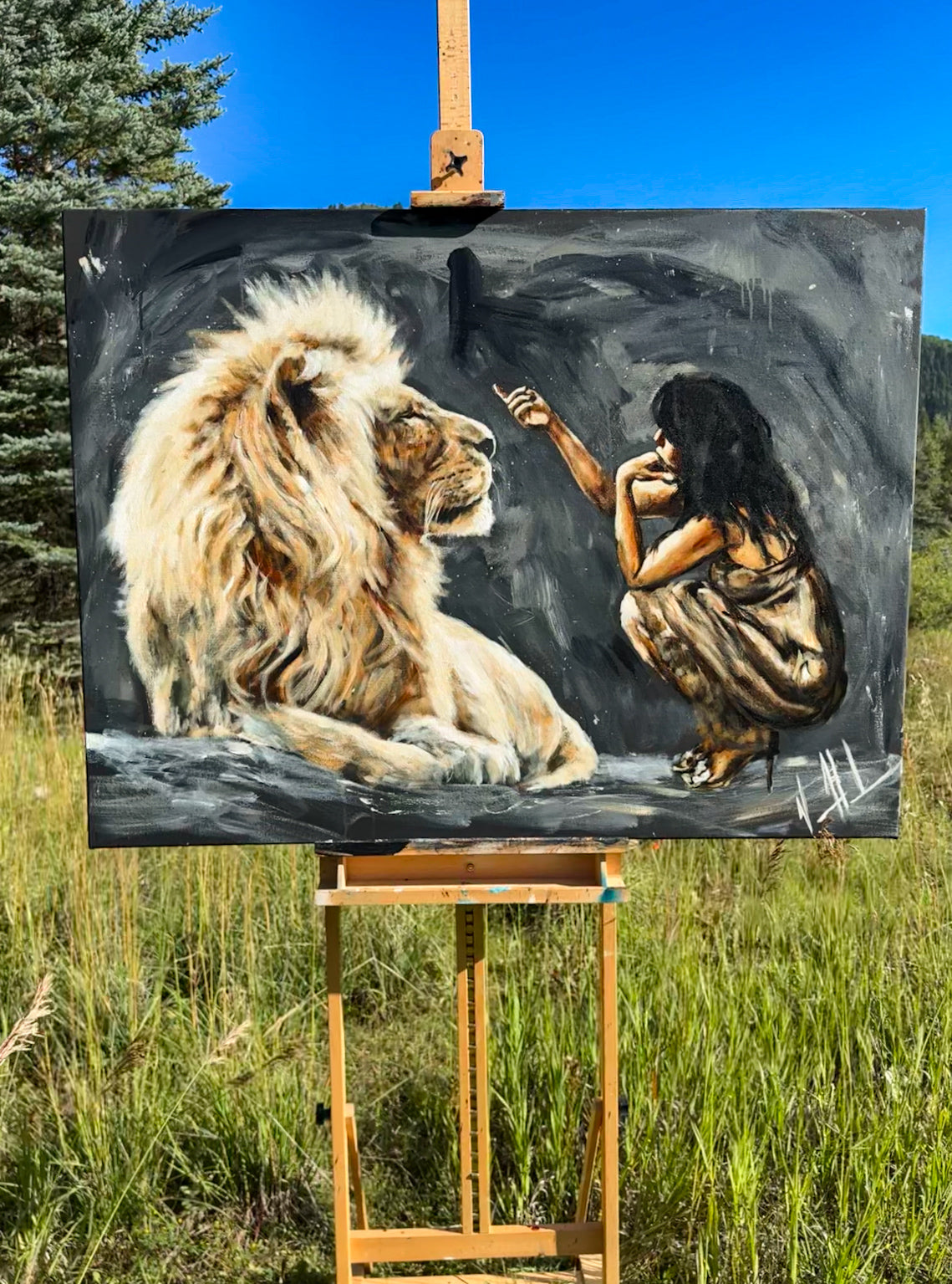 Intimacy with God - To Touch the Heart of the King - 36”x48” Original Acrylic Painting Original Painting Vanessa Horabuena