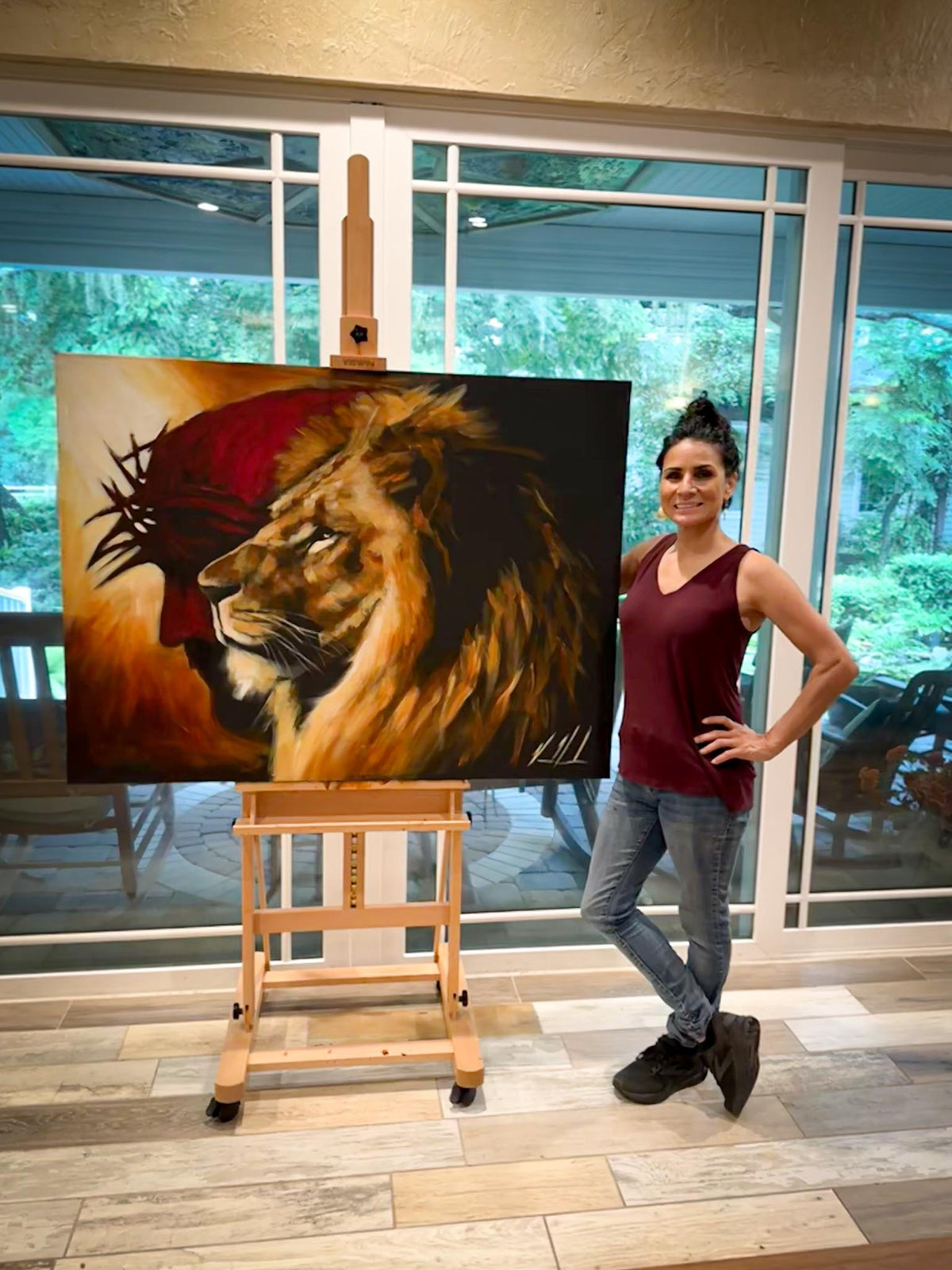 The Lion of Judah - 36”x48” Original Acrylic Painting - Event Speed Painting