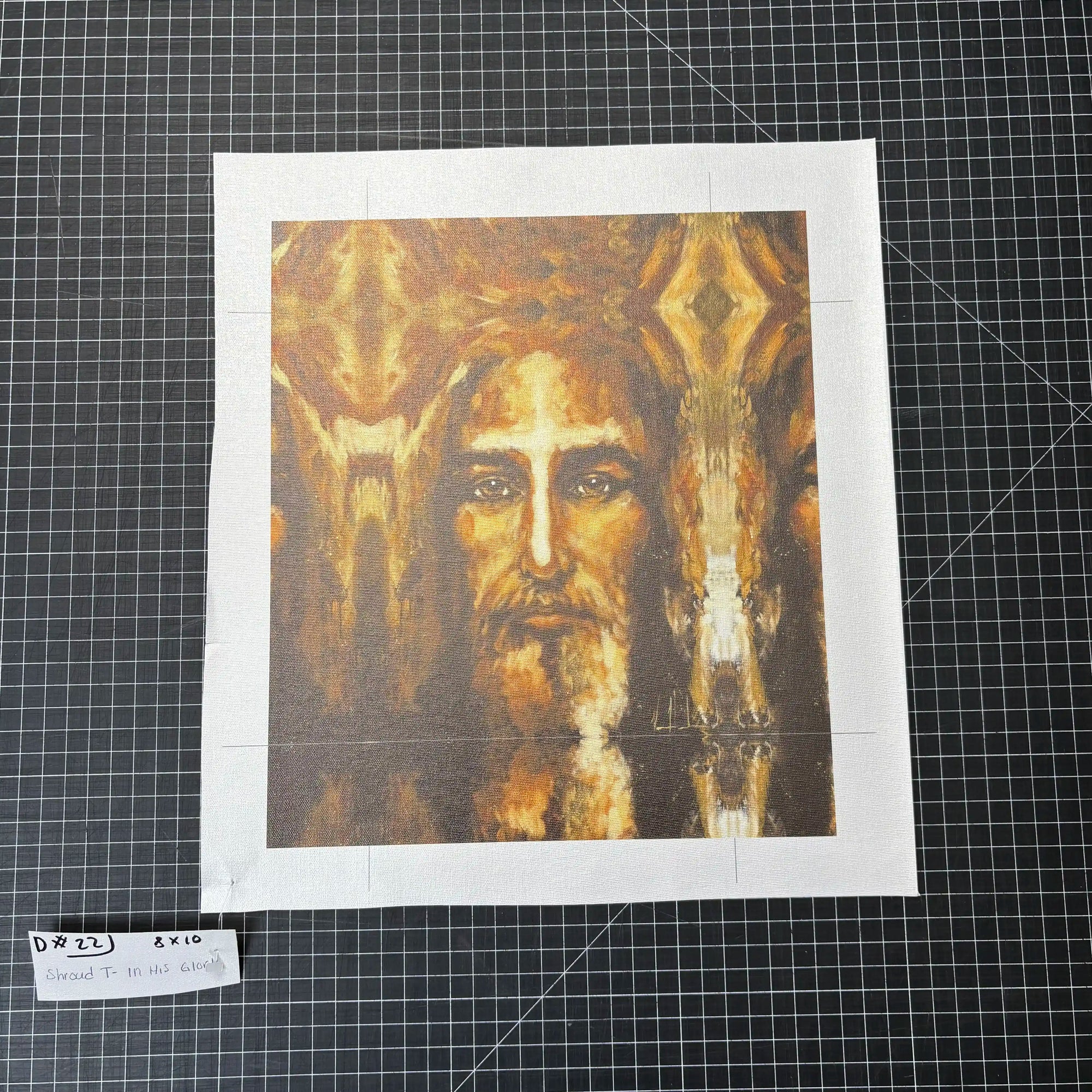 D#. 22 - Shroud of Turin - In His Glory - 8"x10" Canvas Print Vanessa Horabuena