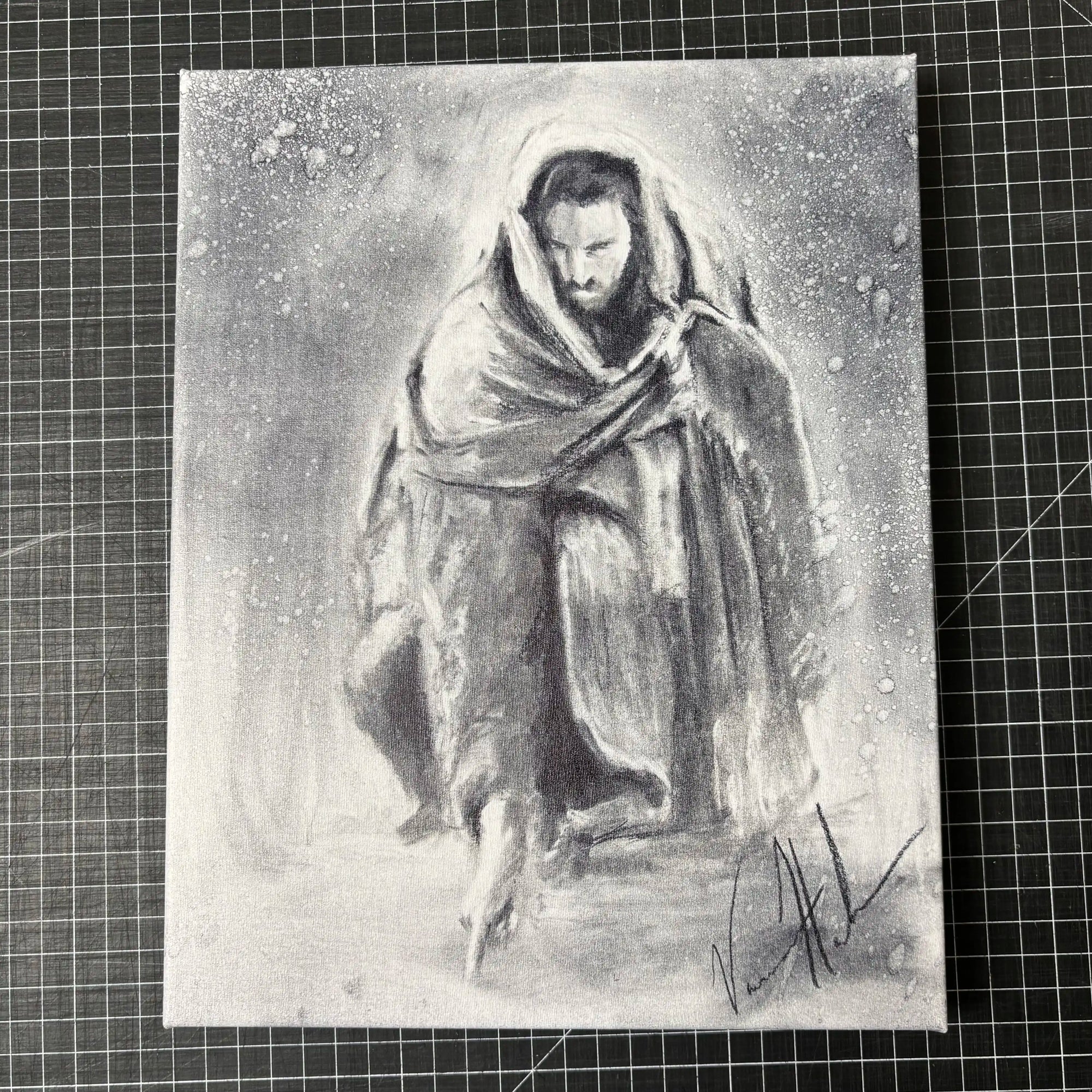 C#. 33 - Writing in the Sand (Sketch) - 11"x14" Canvas Print Vanessa Horabuena