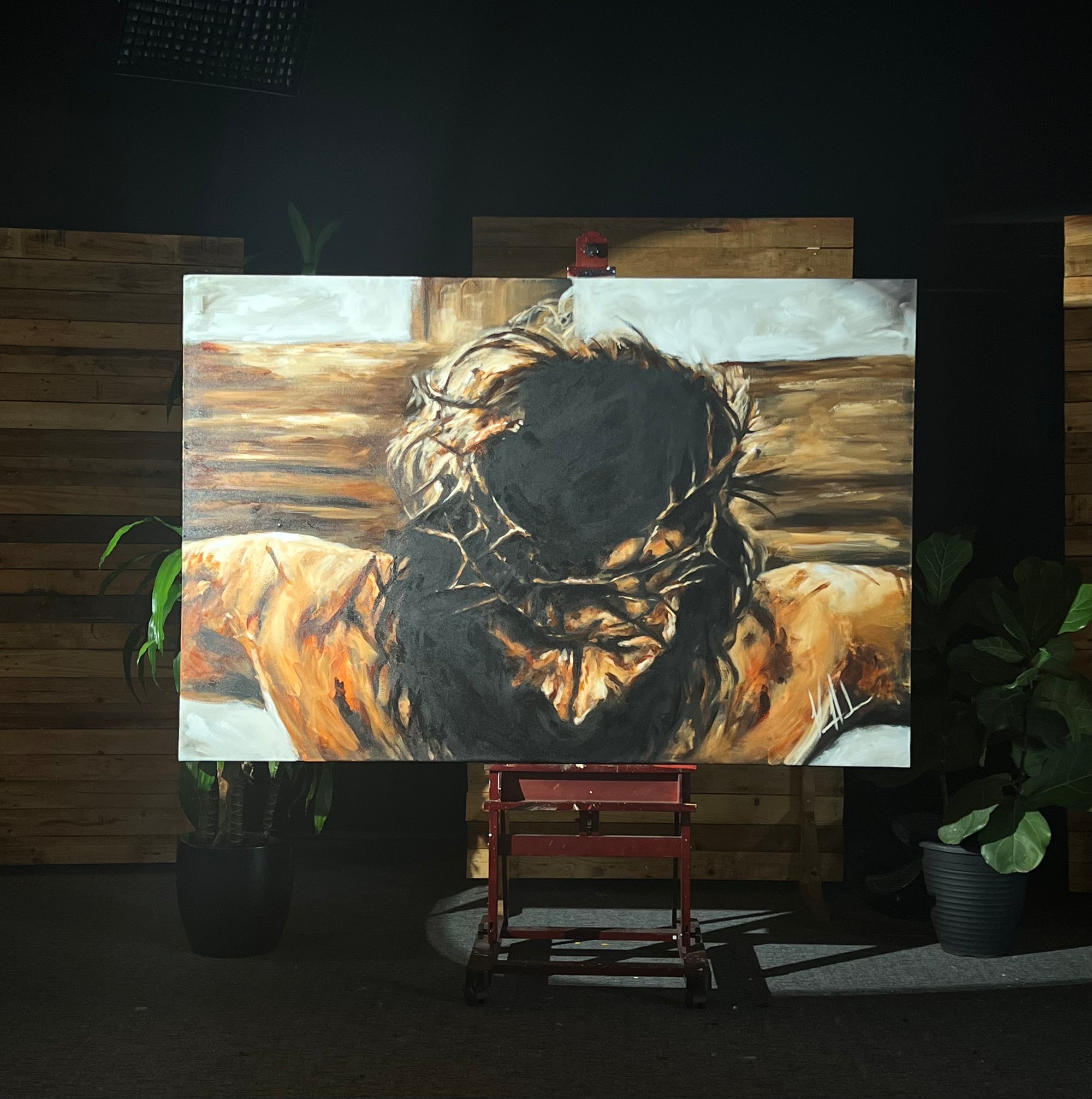 Finished Work of The Cross - 48"x72" Original Acrylic Painting Original Painting Vanessa Horabuena