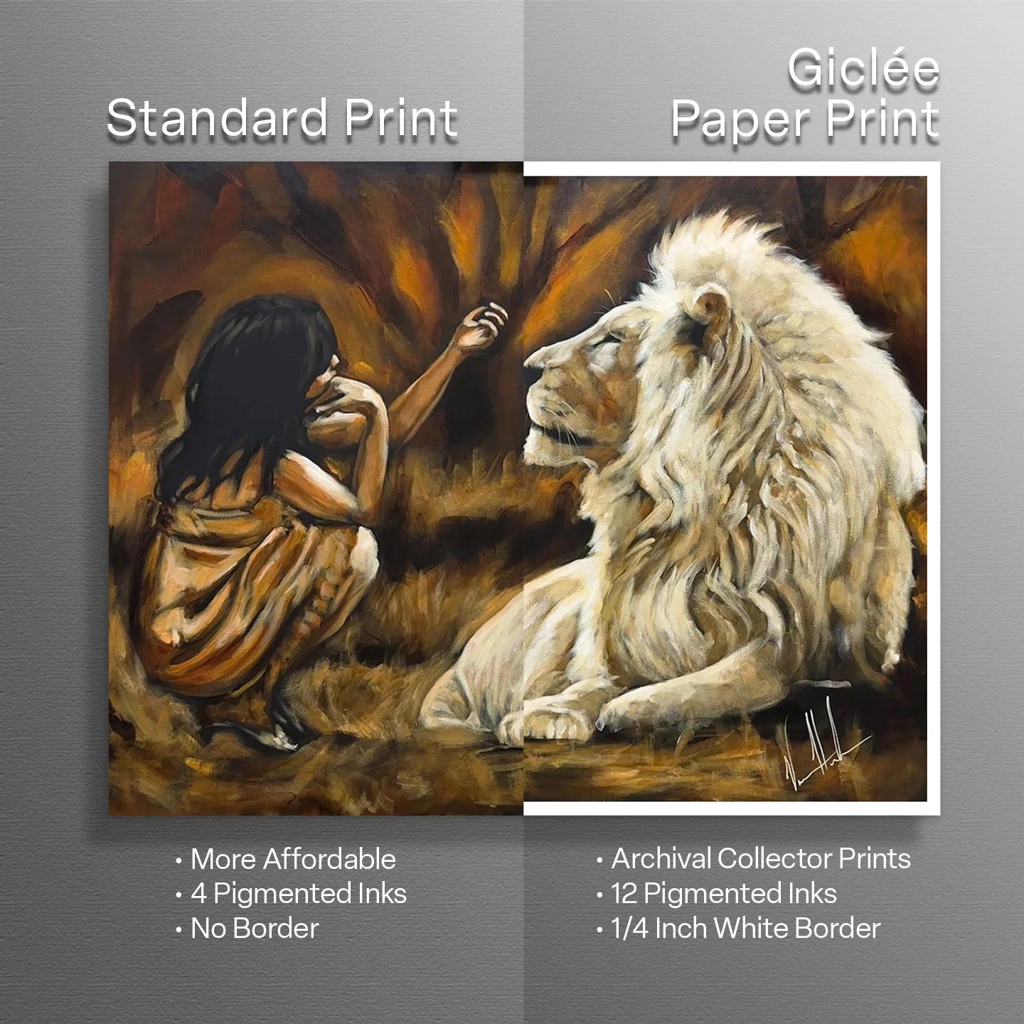 Intimacy with God - To Touch the Heart of the King Women's Art Print, Lion Art Print Vanessa Horabuena