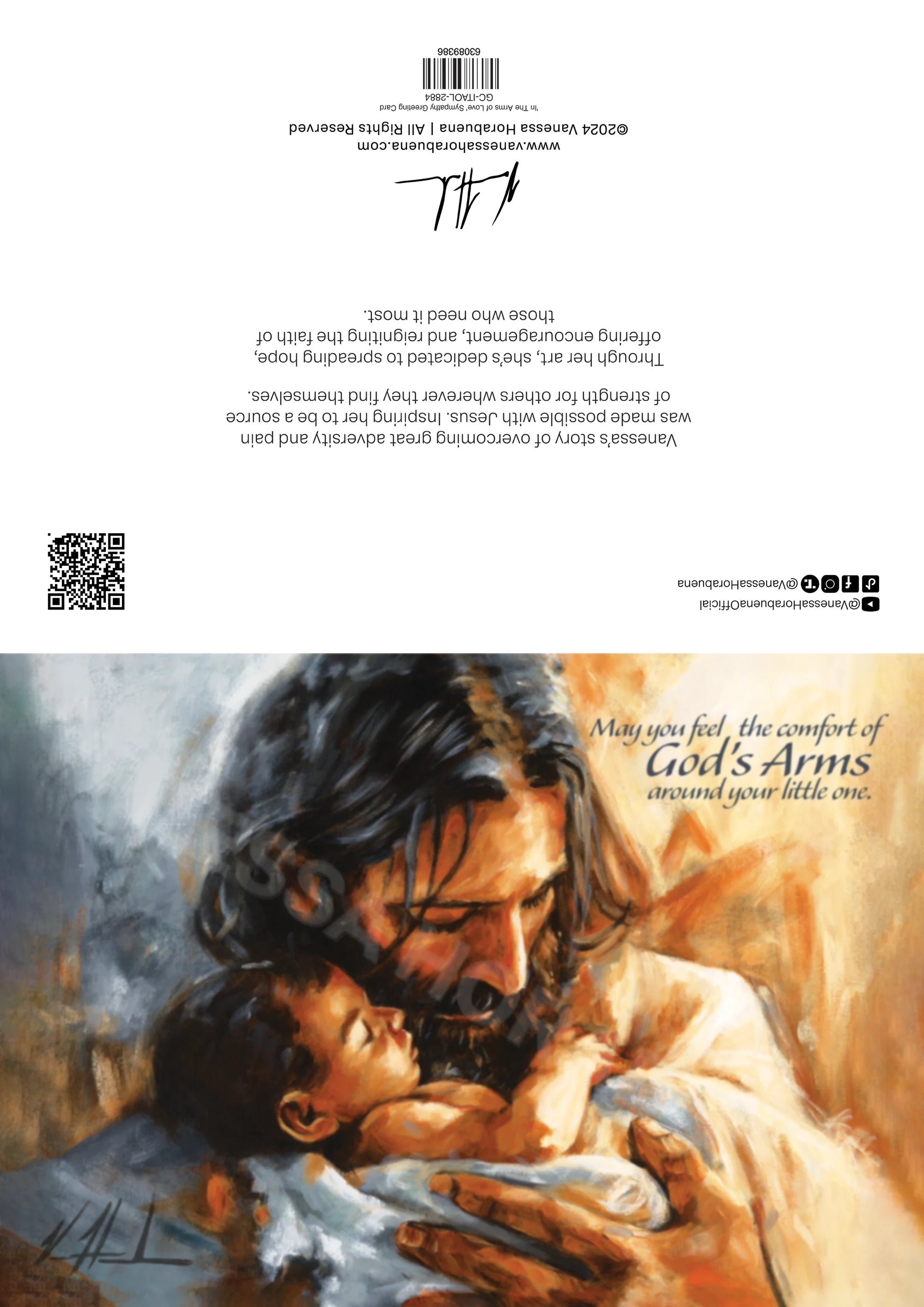 'In The Arms of Love' Sympathy Greeting Card Vanessa Horabuena