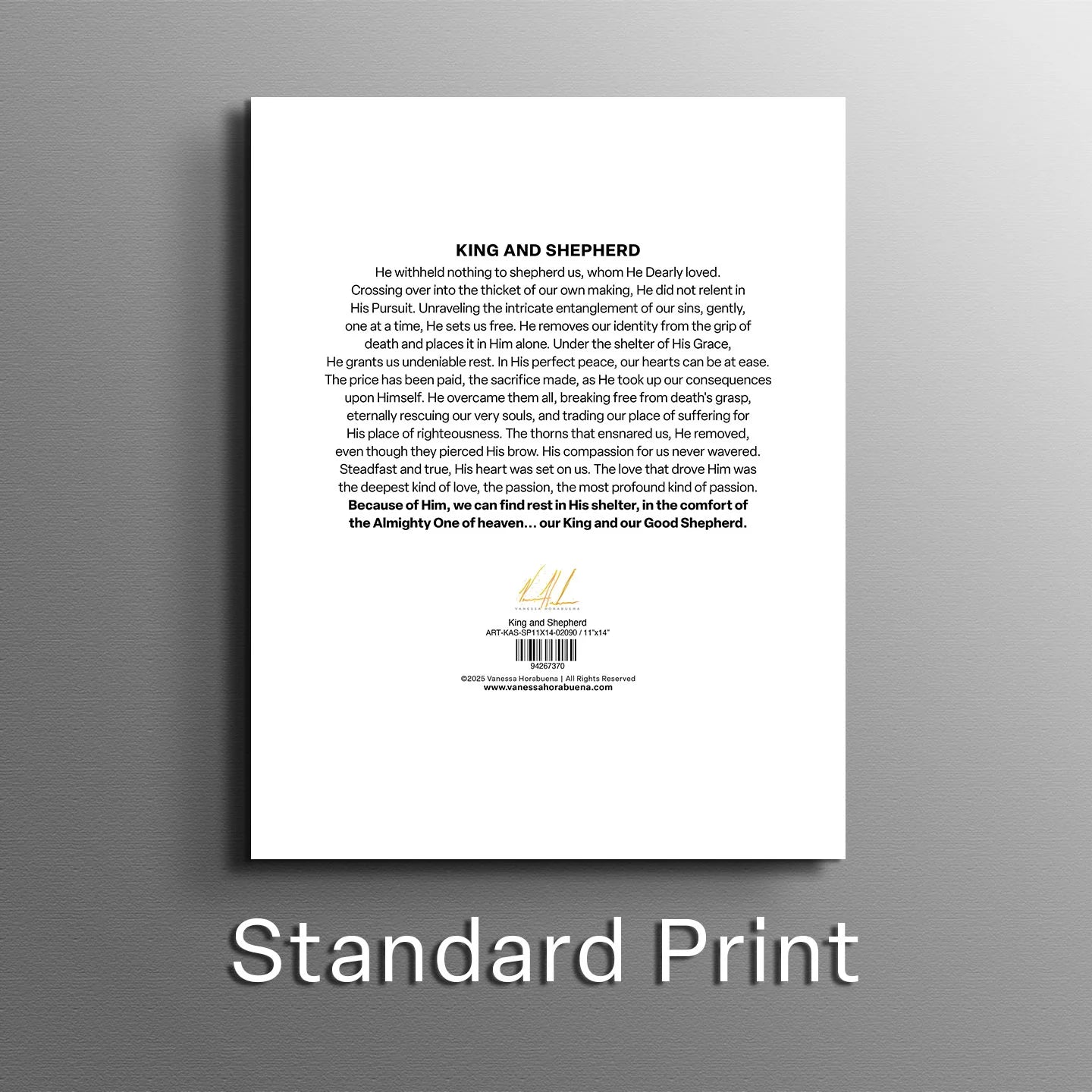 King and Shepherd Lion Art Print, Jesus Art Print Vanessa Horabuena