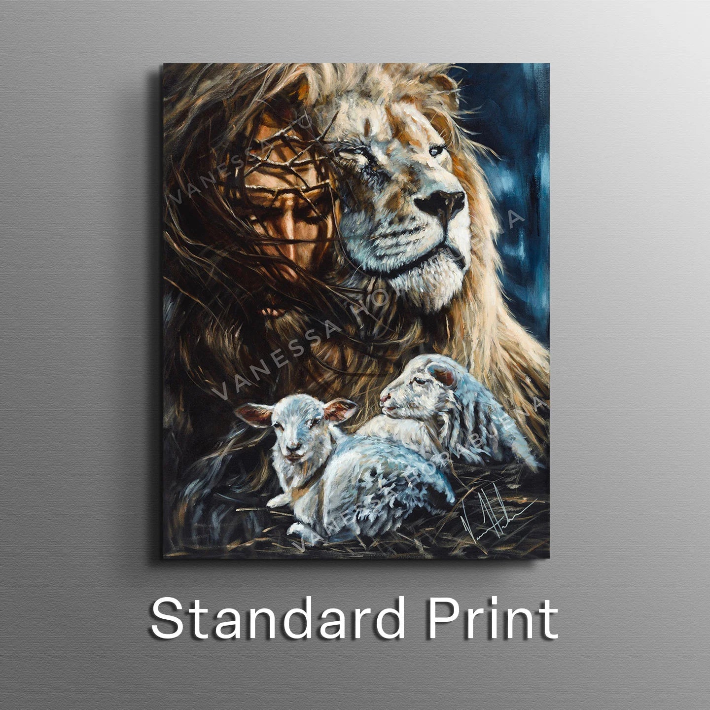 King and Shepherd Lion Art Print, Jesus Art Print Vanessa Horabuena
