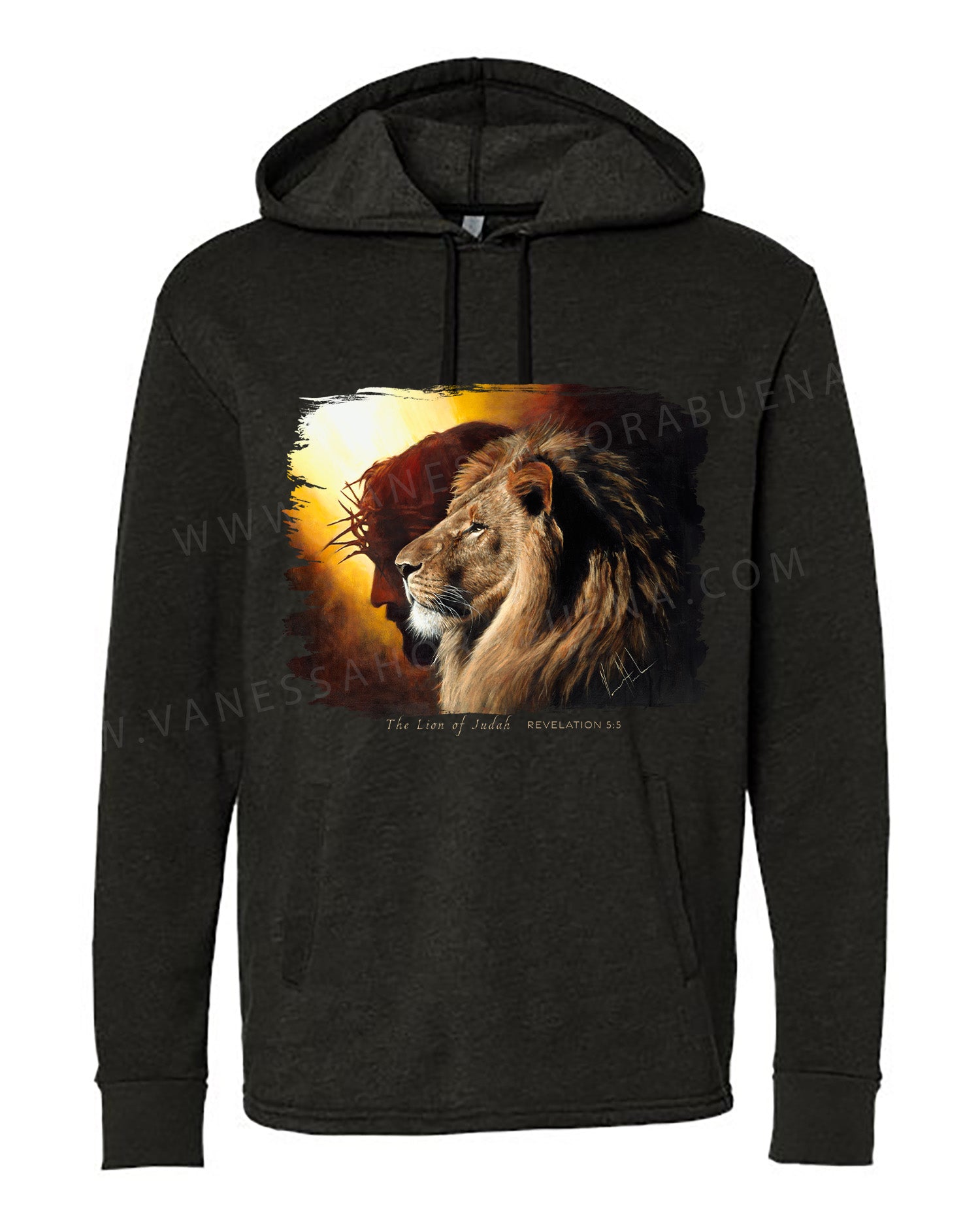 The Lion of Judah - Unisex Hoodie Poly-Blend Vanessa Horabuena Black Small