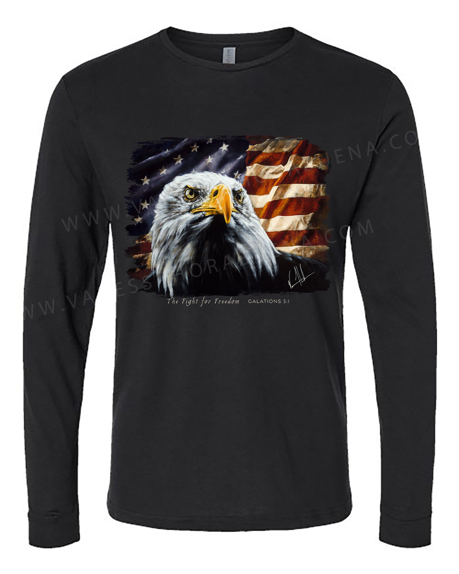 The Fight for Freedom - Unisex T-Shirt Poly-Blend Vanessa Horabuena Long Sleeve Black Small