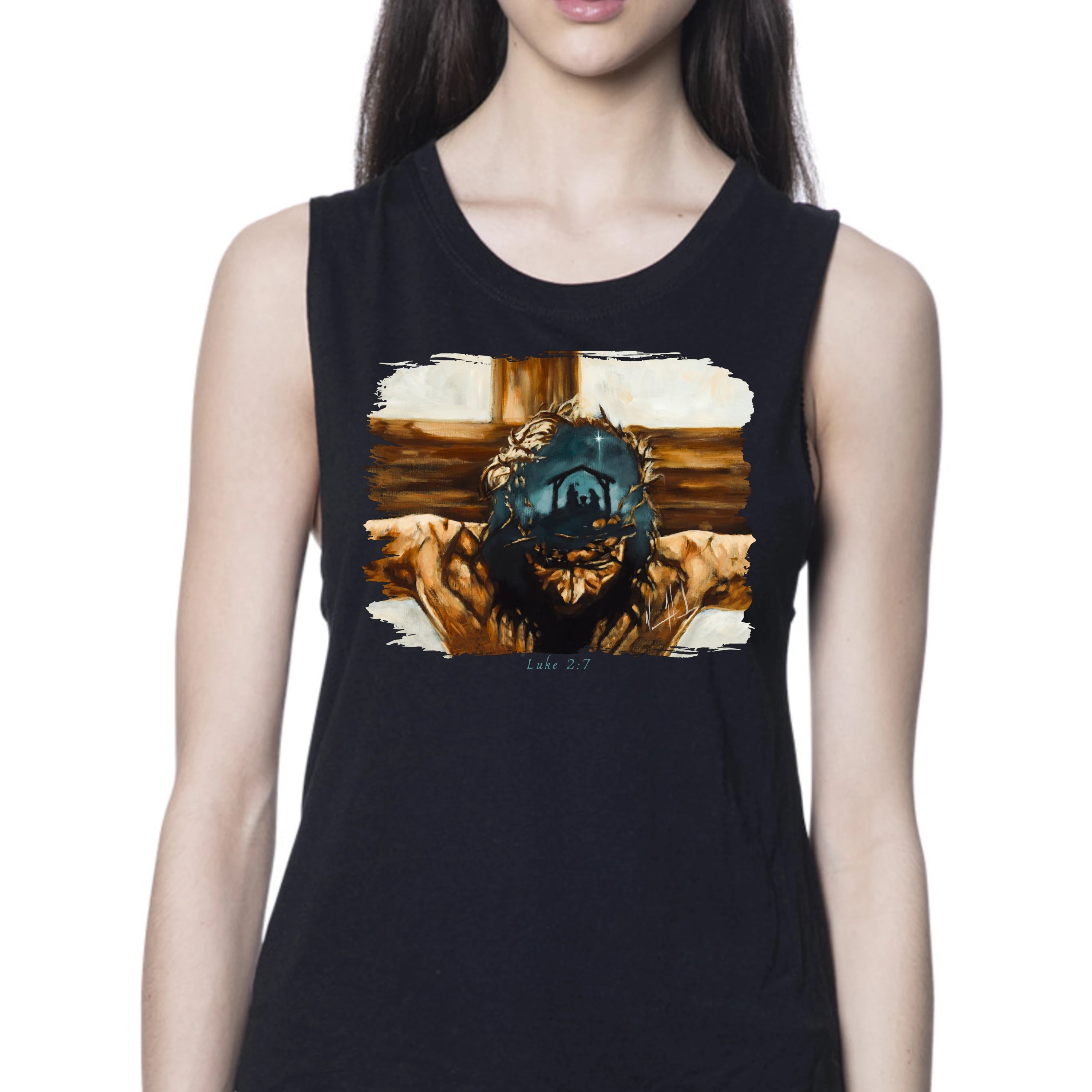 Love's True Story - Women's Tank Top (Organic Bamboo) Organic Bamboo Vanessa Horabuena Short Sleeve Eclipse (Black) XS
