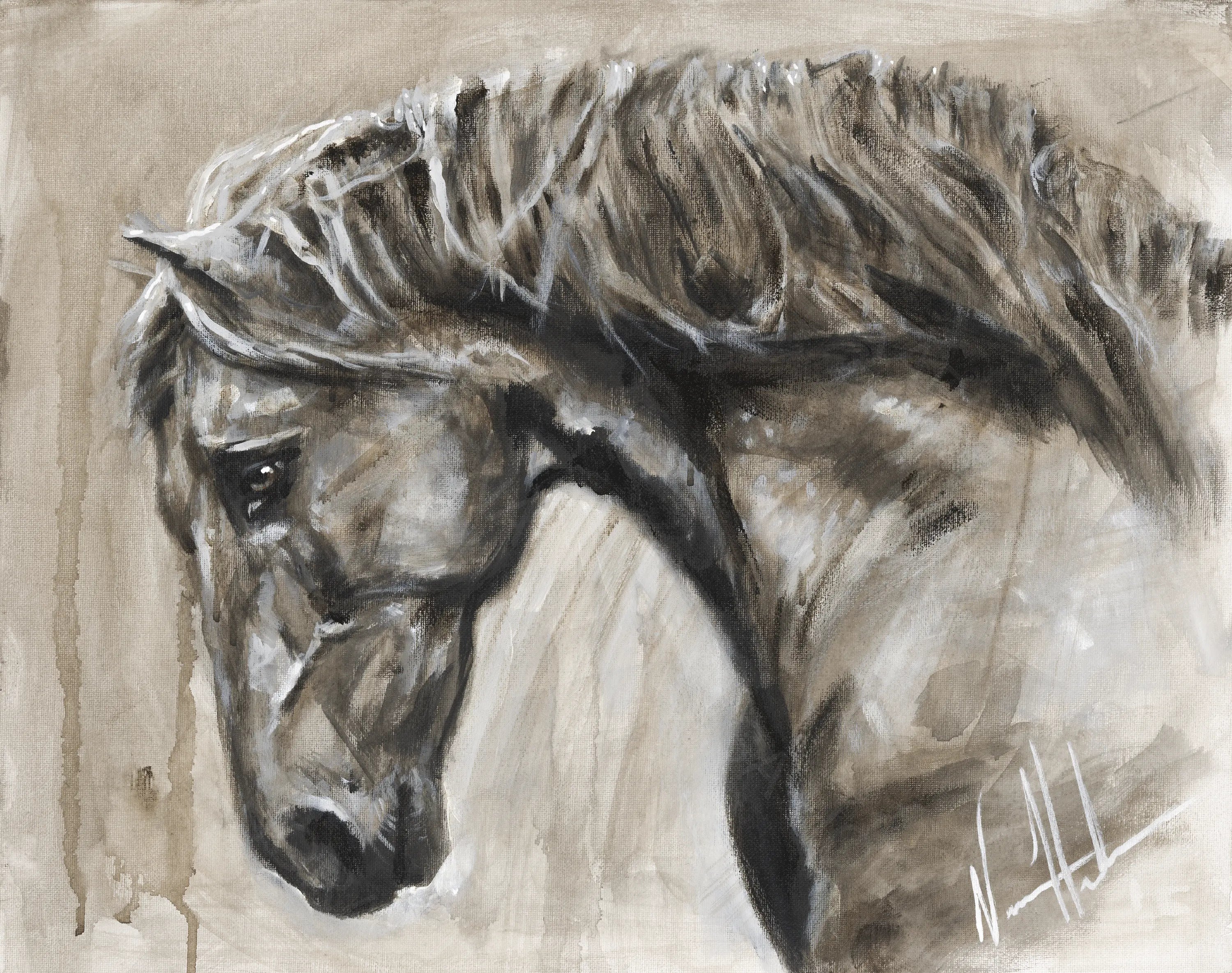 Momentum (Hand Embellished Canvas Print) Horse Art Print Vanessa Horabuena