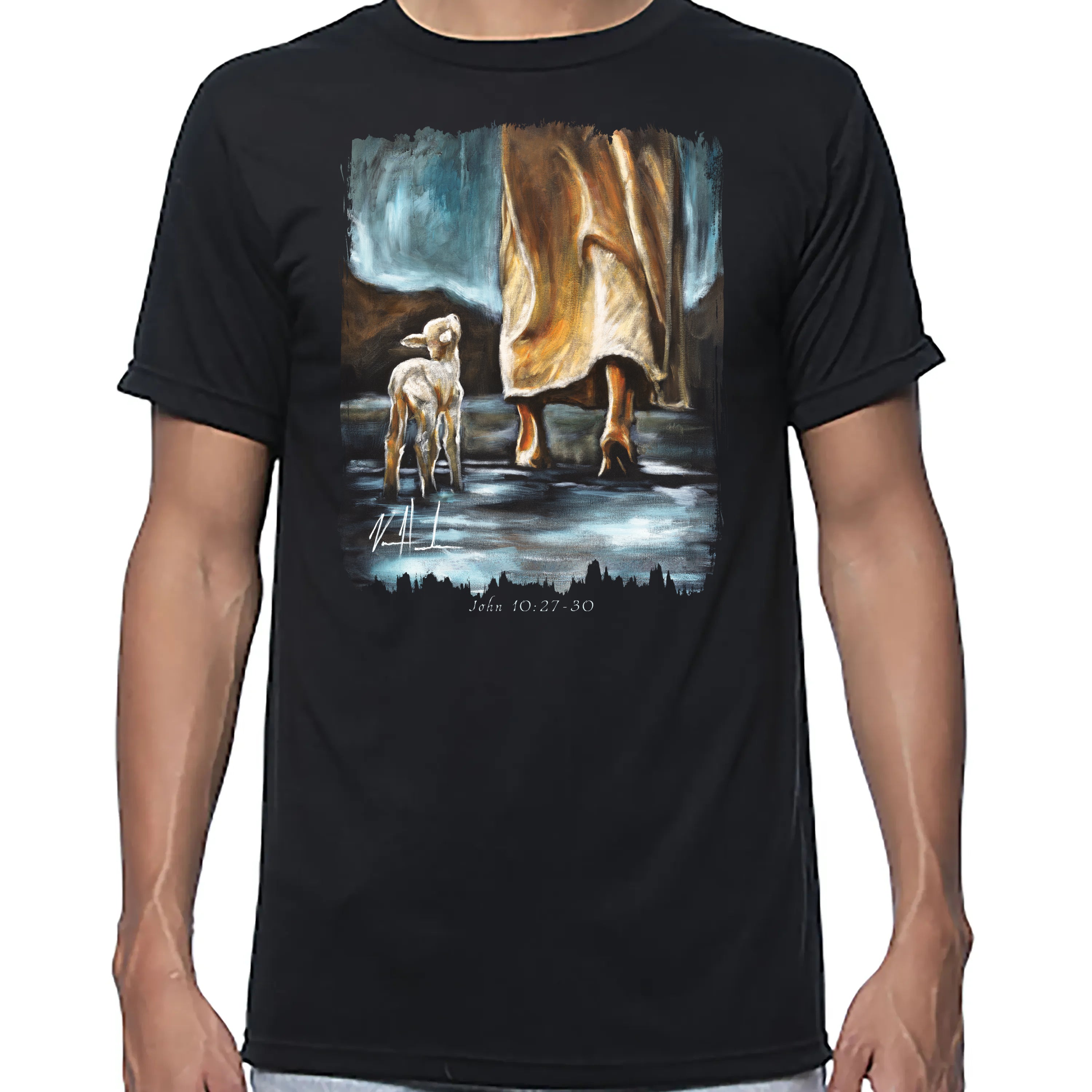 My Sheep Listen to My Voice - Unisex T (Premium Organic Fabric) Vanessa Horabuena Bamboo Black Small