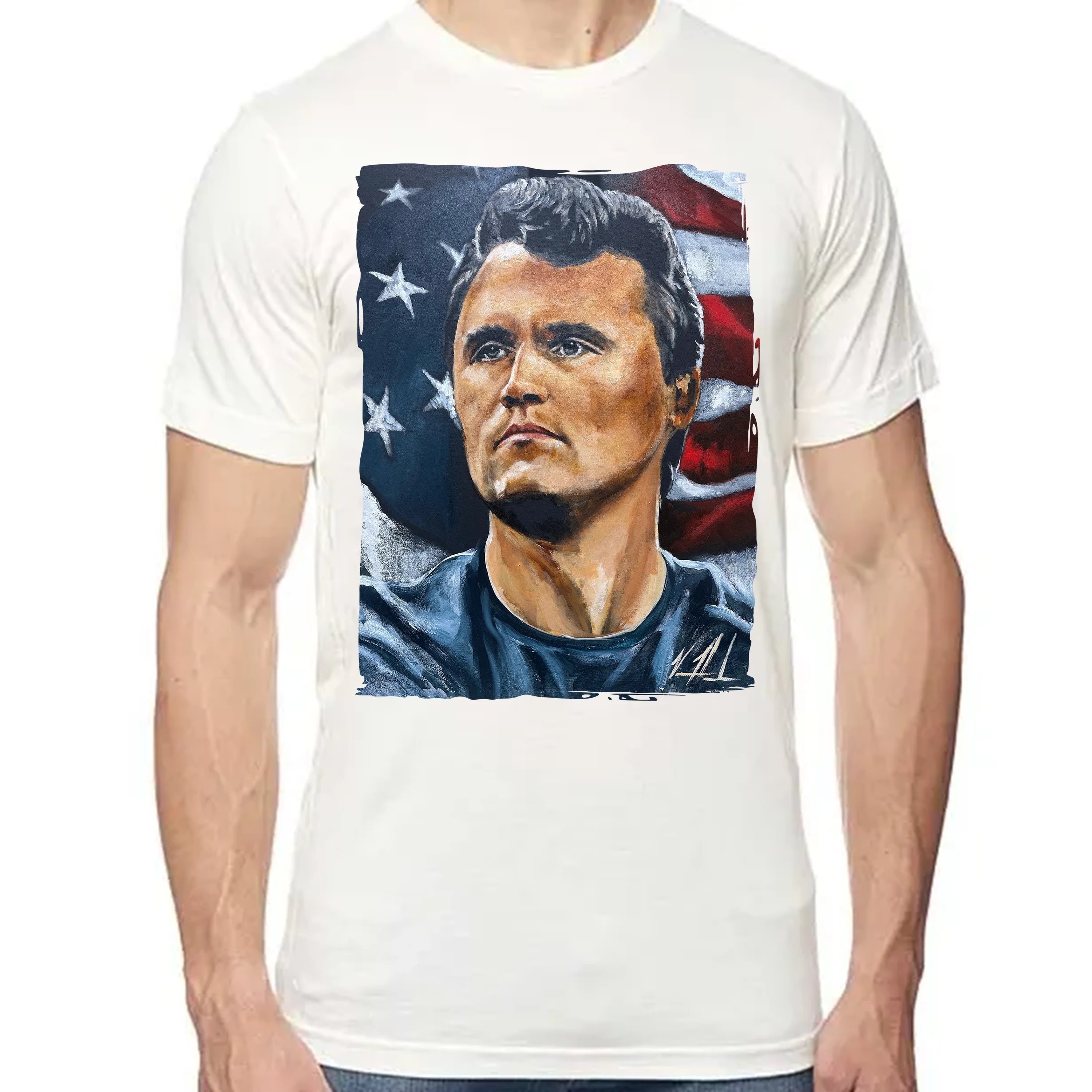 Charlie Kirk - The American Martyr - Unisex T (Premium Organic Fabric) Vanessa Horabuena Bamboo Natural Small