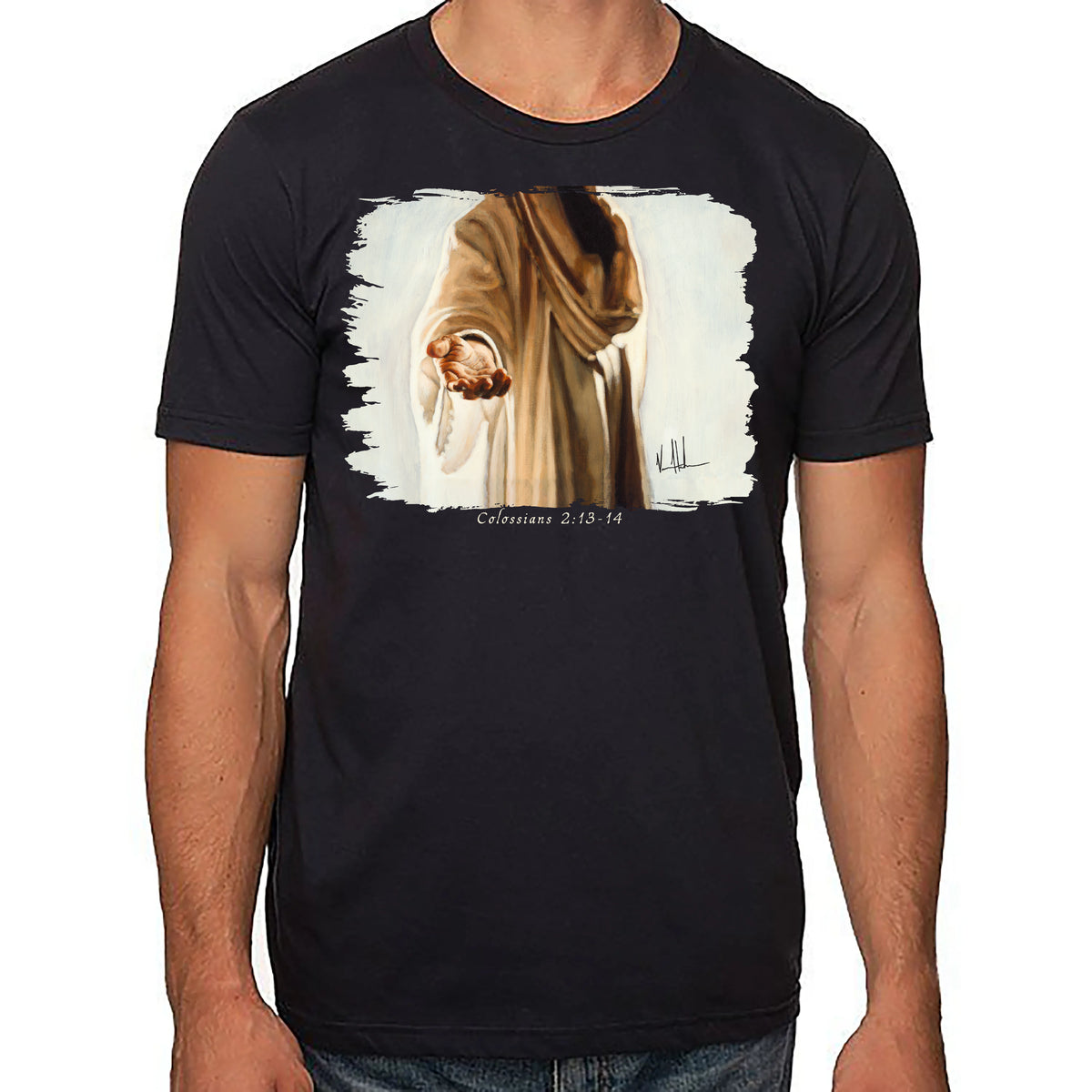 Unisex T (100% Cotton) - Beckoning Organic Cotton Vanessa Horabuena Short Sleeve Night (Black) XS
