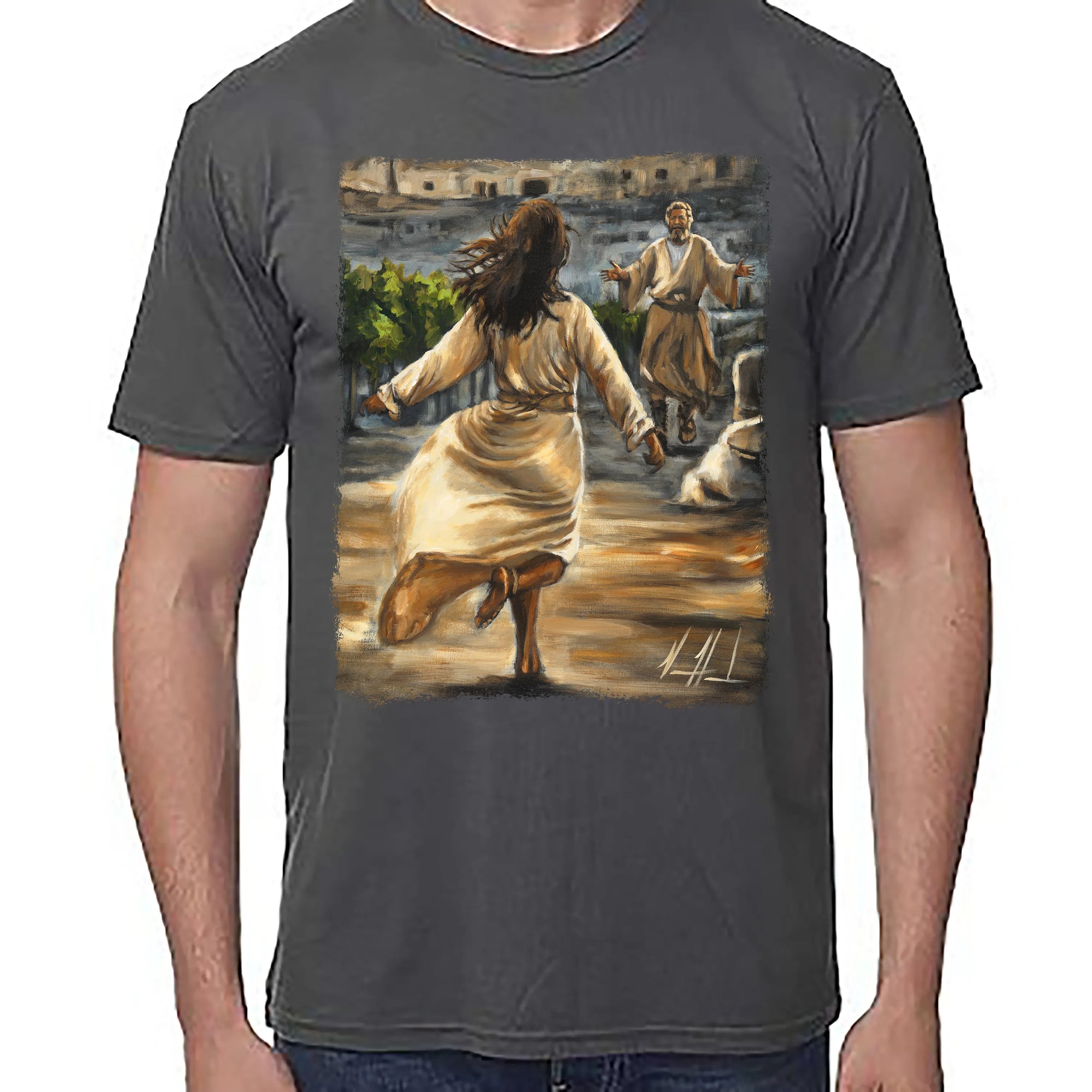 The Prodigal Daughter - Unisex T (Premium Organic Fabric) Vanessa Horabuena Bamboo Pewter Small