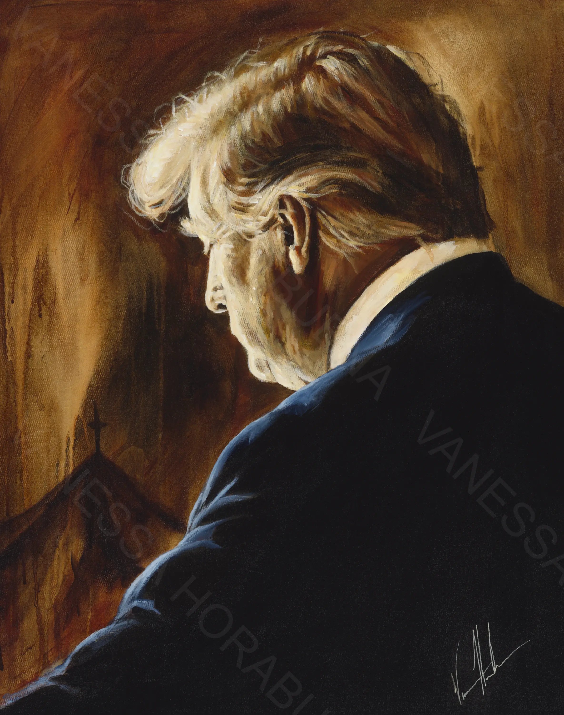 Prayers for Our President - For Such a Time as This (Hand Embellishment Canvas Print) Vanessa Horabuena