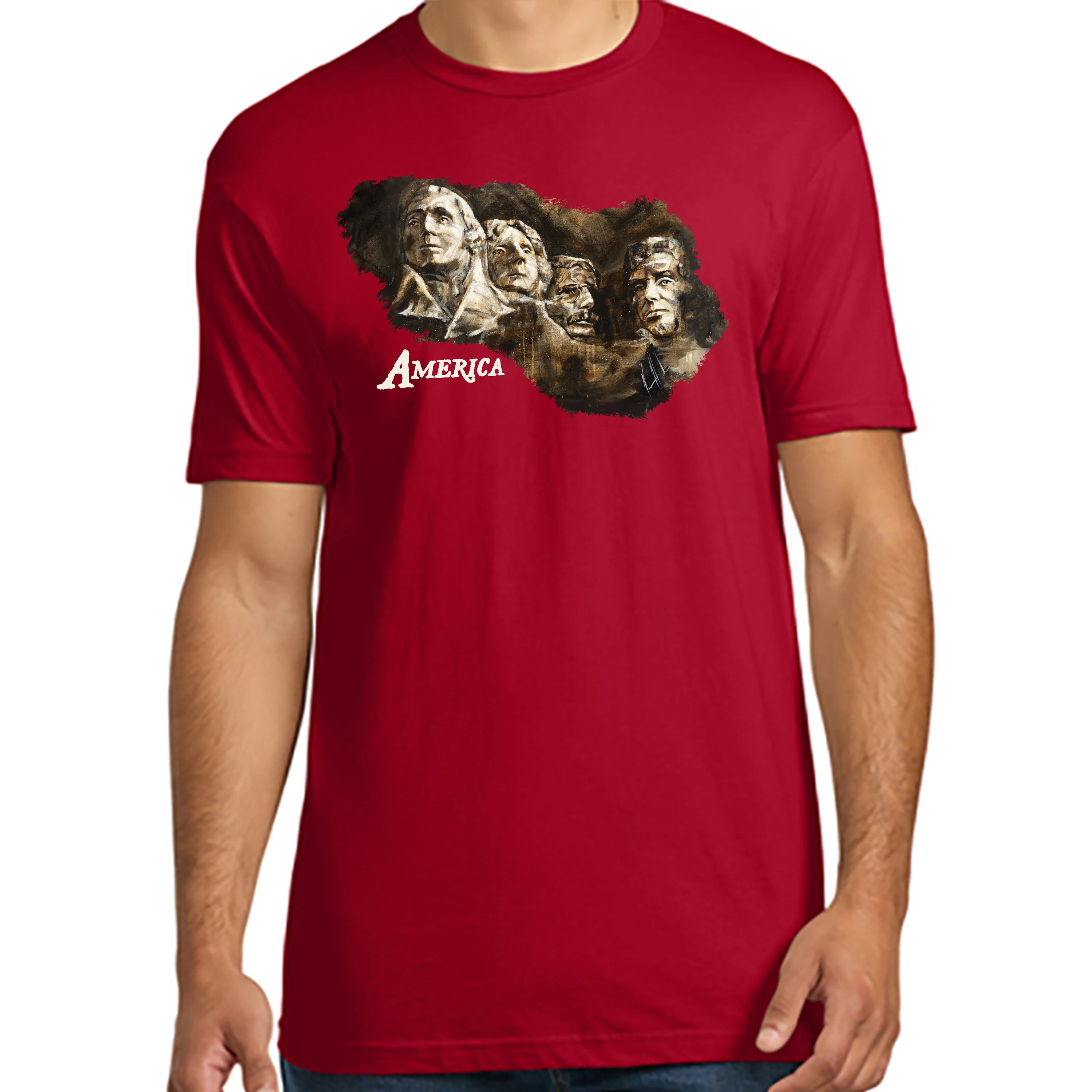 Unisex T Organic Cotton - Legends of Freedom - (4th of July) Organic Cotton Vanessa Horabuena Short Sleeve Red XS