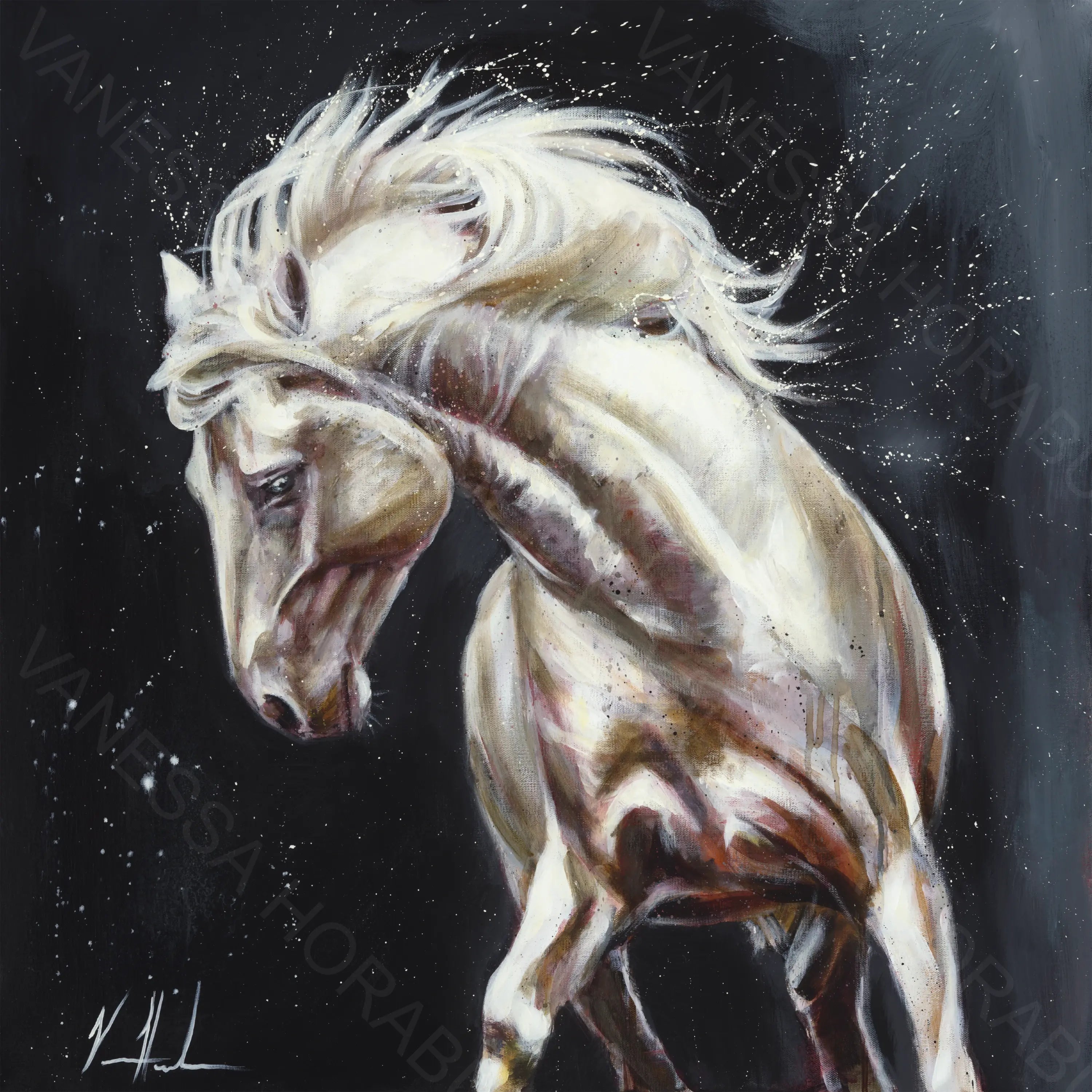 Rhythms of Grace (Hand Embellishment Canvas Print) Horse Art Print Vanessa Horabuena