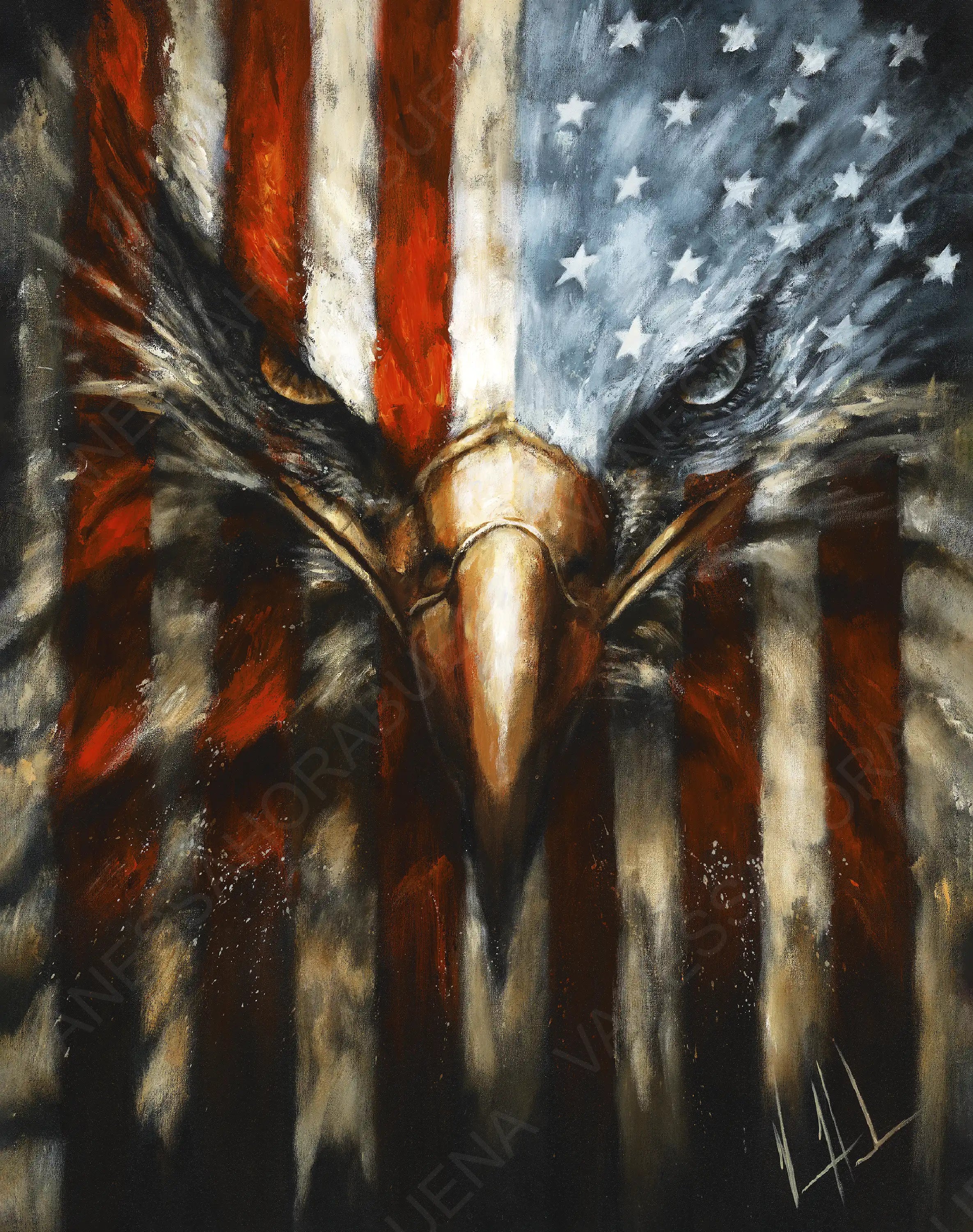 A#. 17 - Stripes of Freedom Memorial Day Edition - 16"x20" Canvas Print Vanessa Horabuena