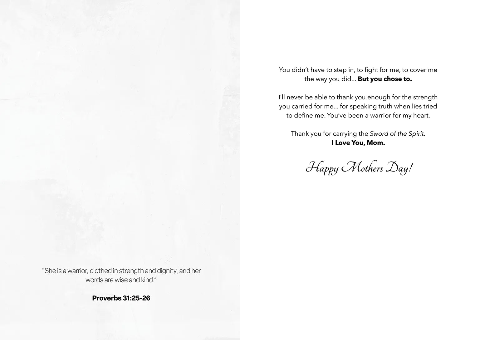 'Sword of the Spirit' Mother's Day Greeting Card Vanessa Horabuena