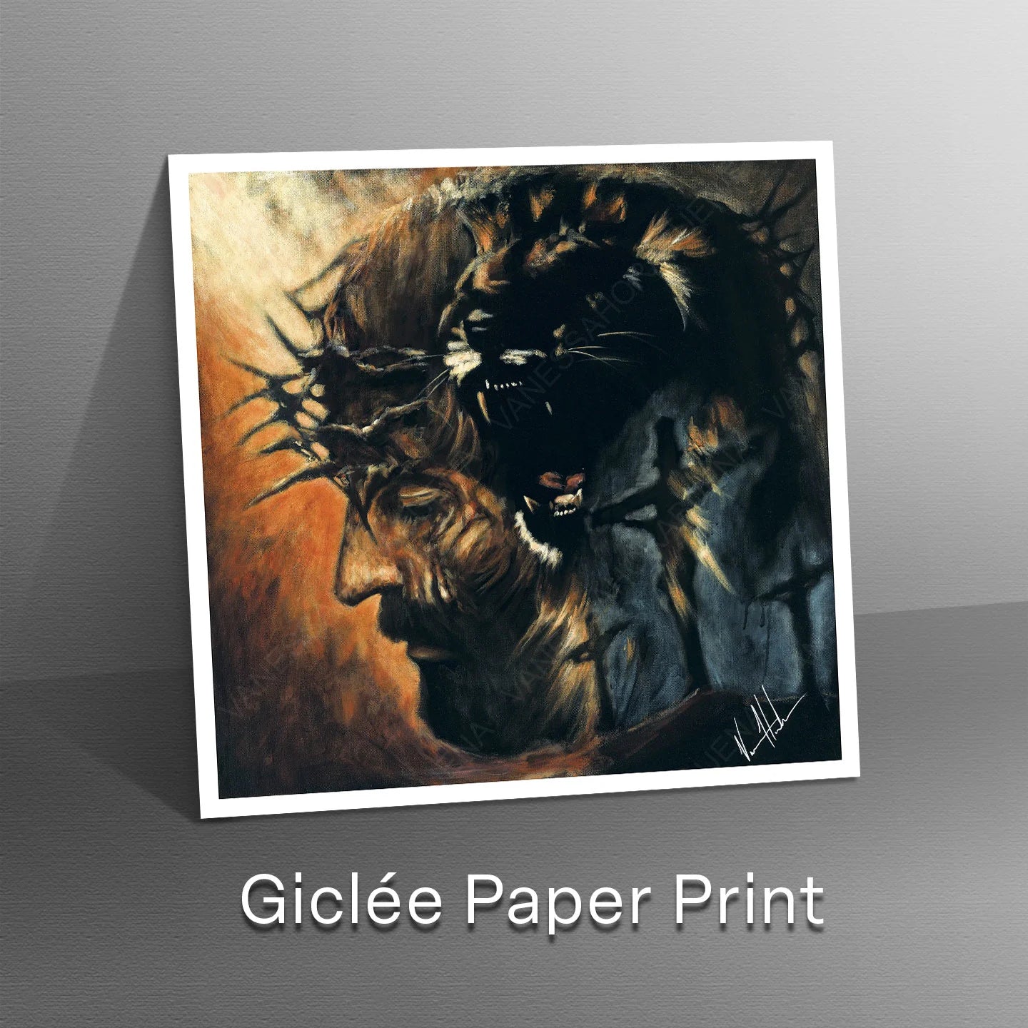 The Roar of Our Savior Lion Art Print, Jesus Art Print Vanessa Horabuena