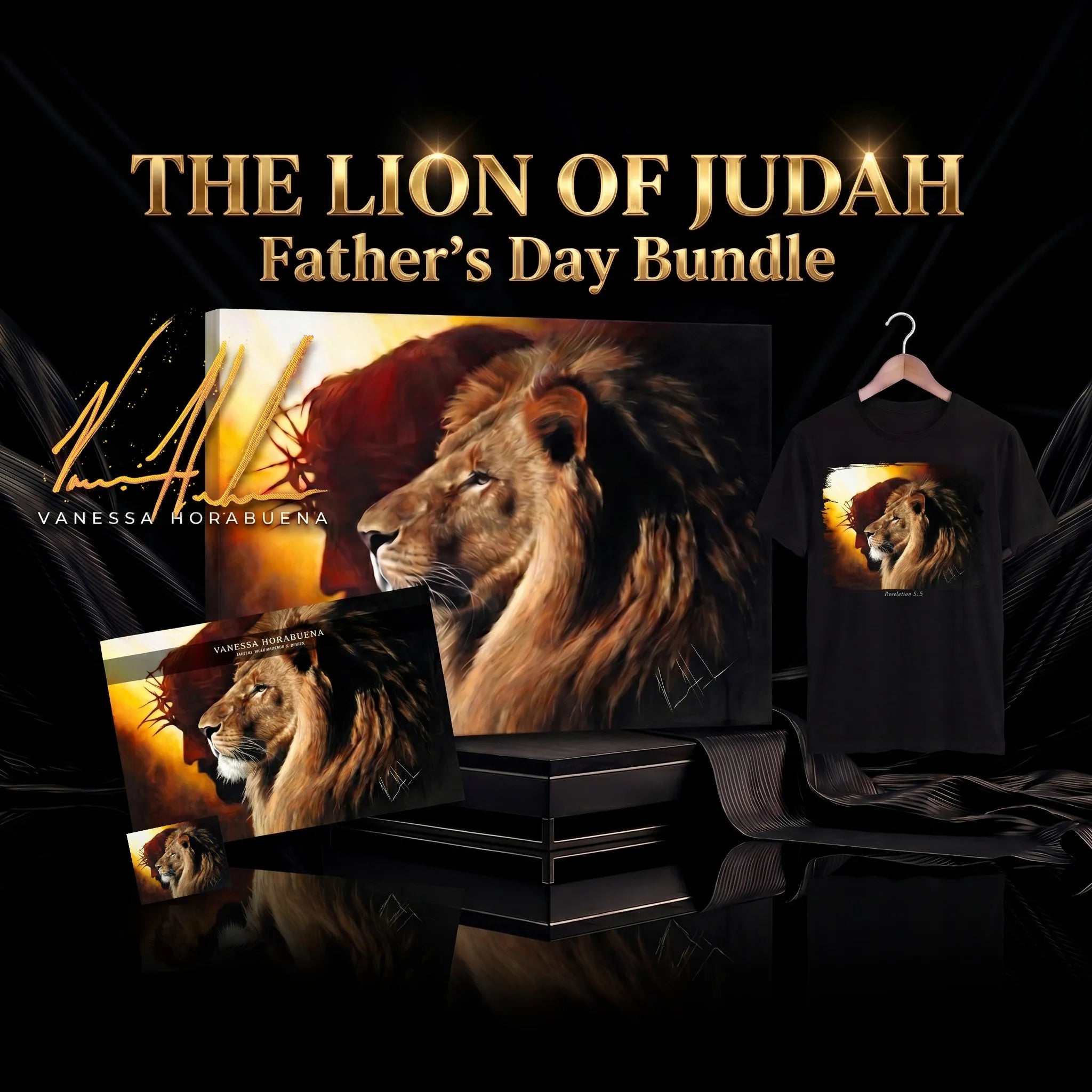 'Lion of Judah' Father's Day Canvas Bundle Jesus Art Print Vanessa Horabuena