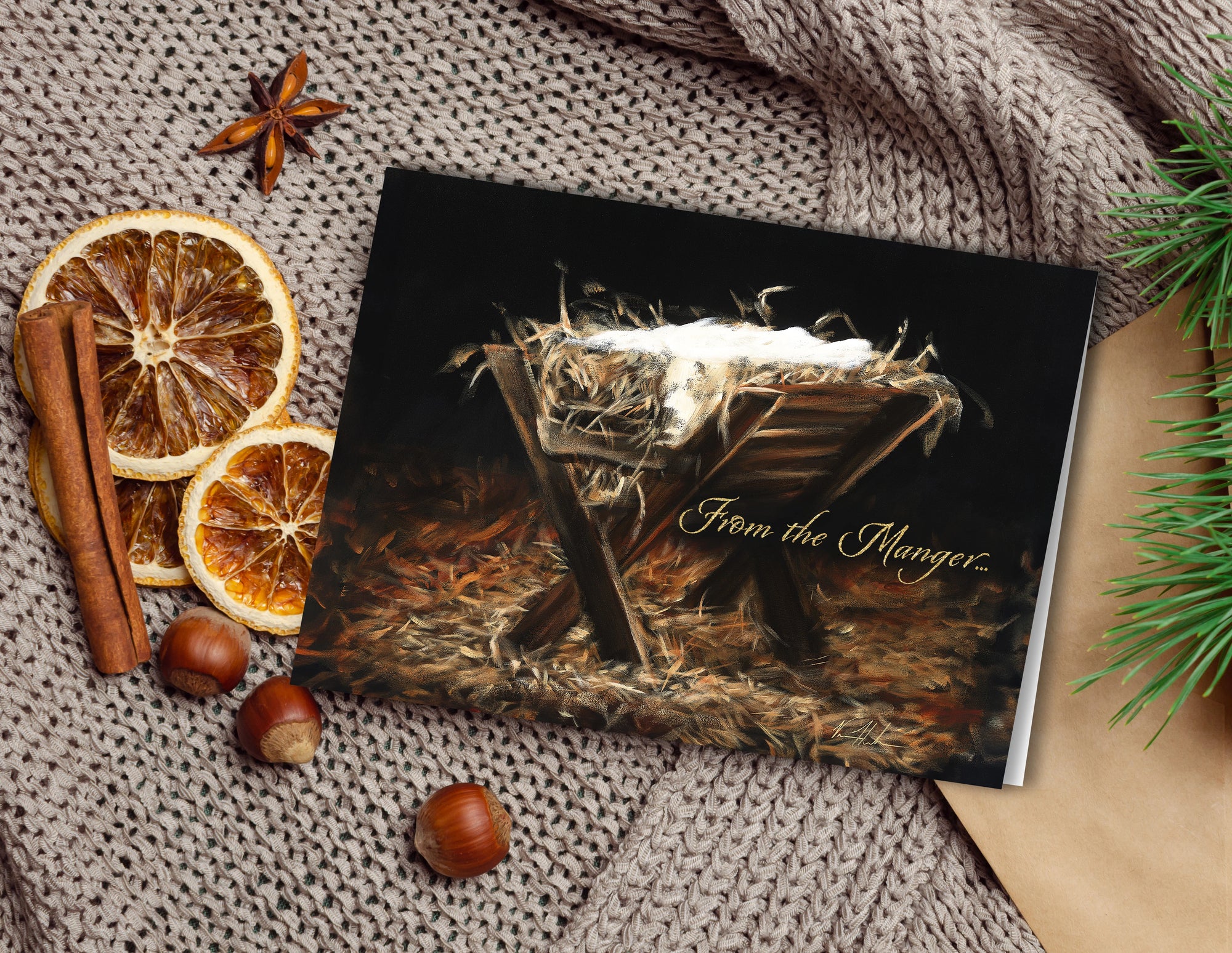 'The Manger' Greeting Card Vanessa Horabuena