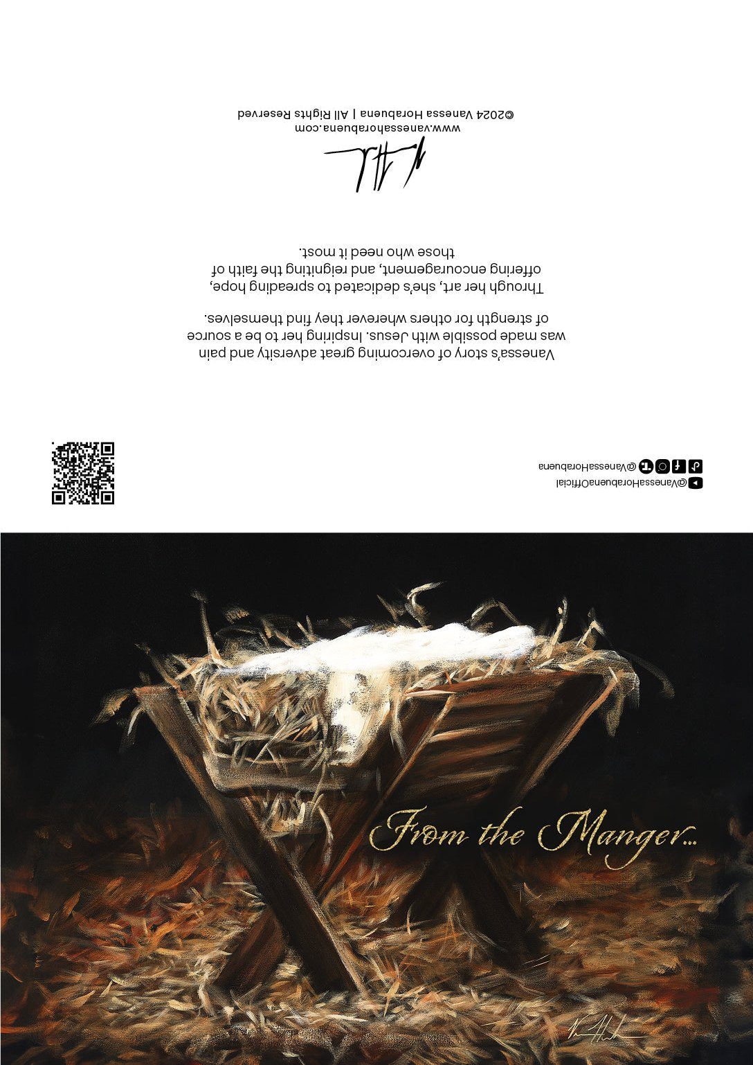 'The Manger' Greeting Card Vanessa Horabuena