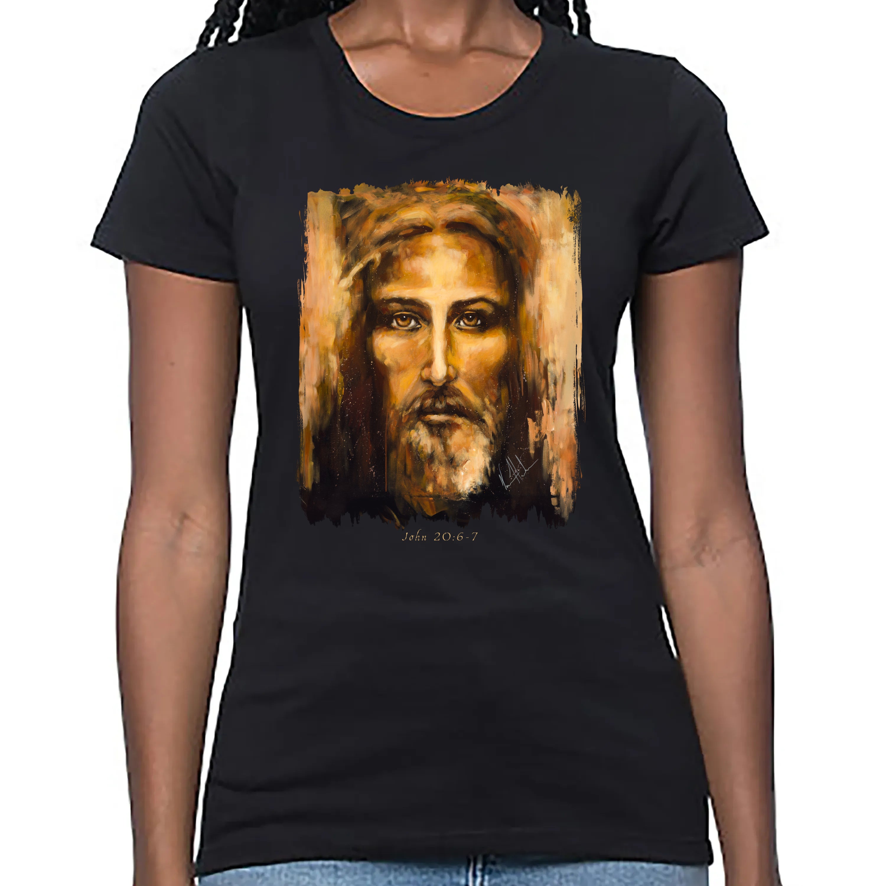 The Shroud of Turin - Resurrection Light - Women's T (Organic Bamboo) Organic Bamboo Vanessa Horabuena Short Sleeve Eclipse (Black) XS