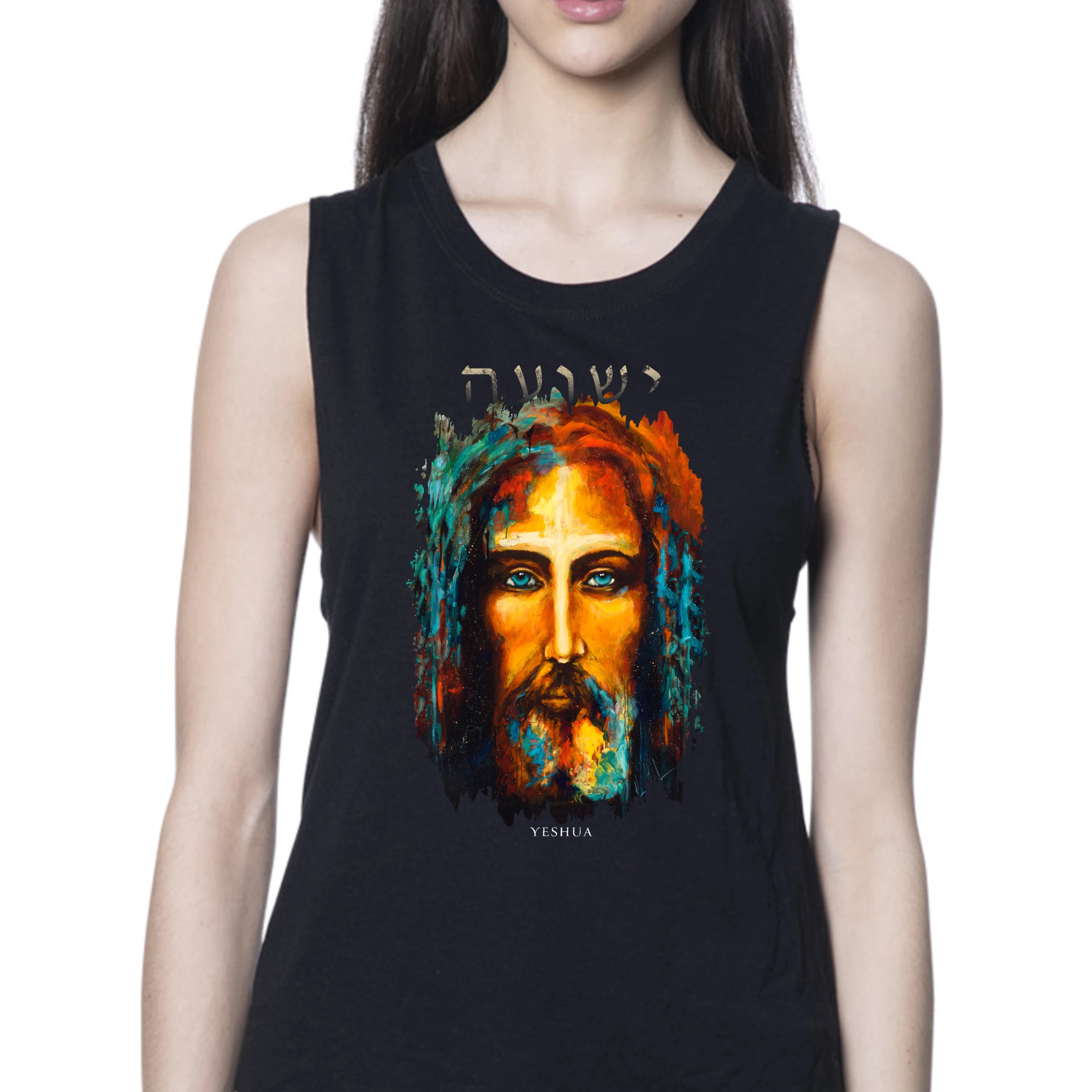 The Shroud of Turin - The Colors of Life - Women's Tank Top (Organic Bamboo) Organic Bamboo Vanessa Horabuena Short Sleeve Eclipse (Black) XS