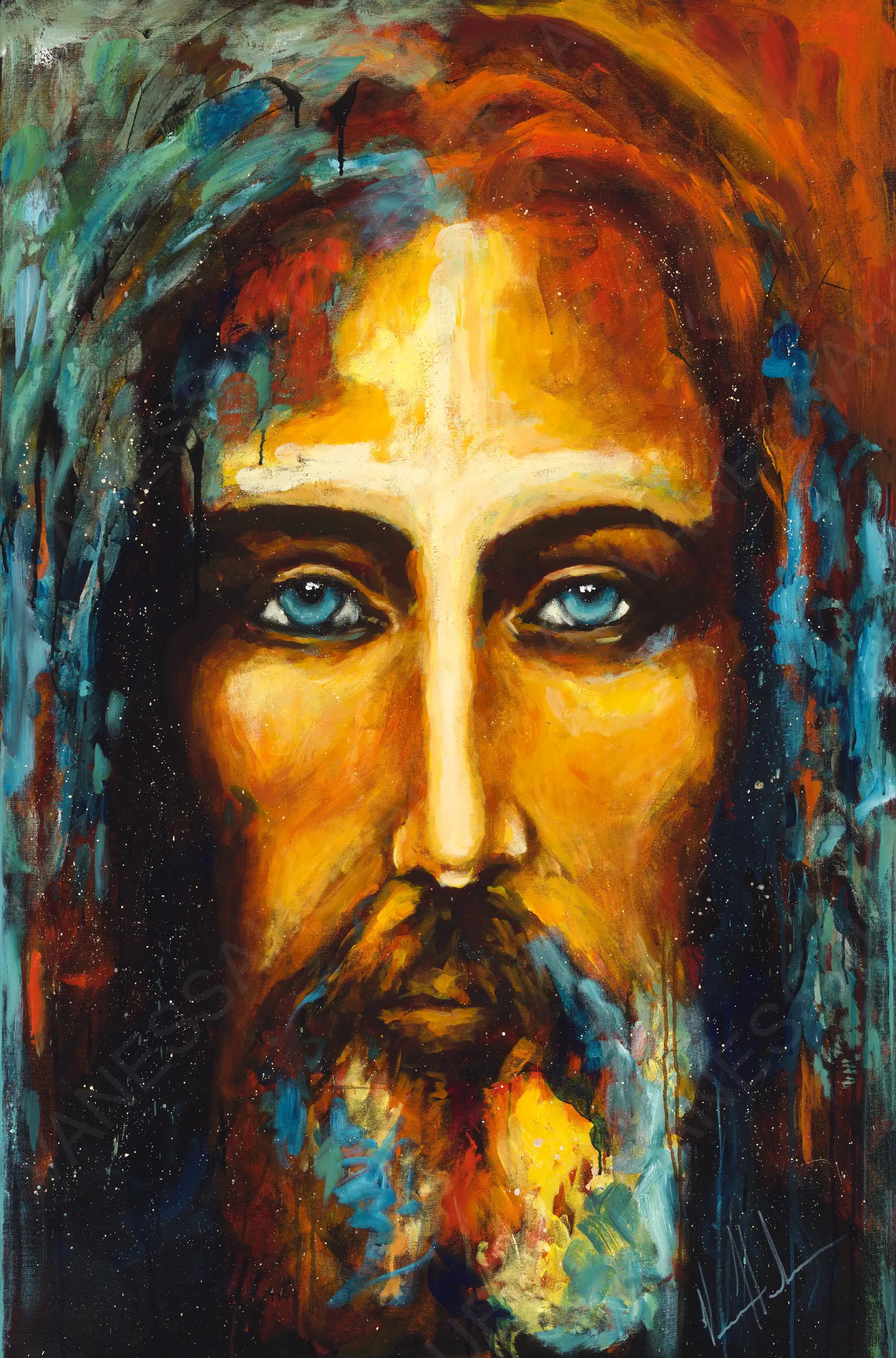 CM# 62 - The Shroud of Turin - The Colors of Life - 36"x48" Canvas Print Vanessa Horabuena