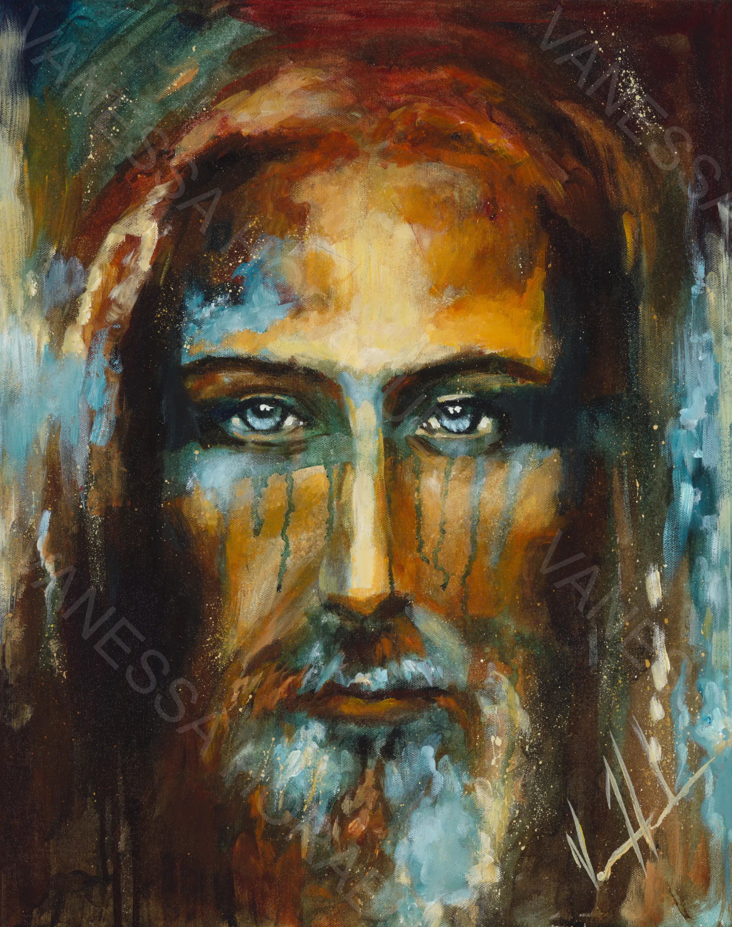 DESIGN DISCONTINUED - The Shroud of Turin - Eyes of Grace Vanessa Horabuena
