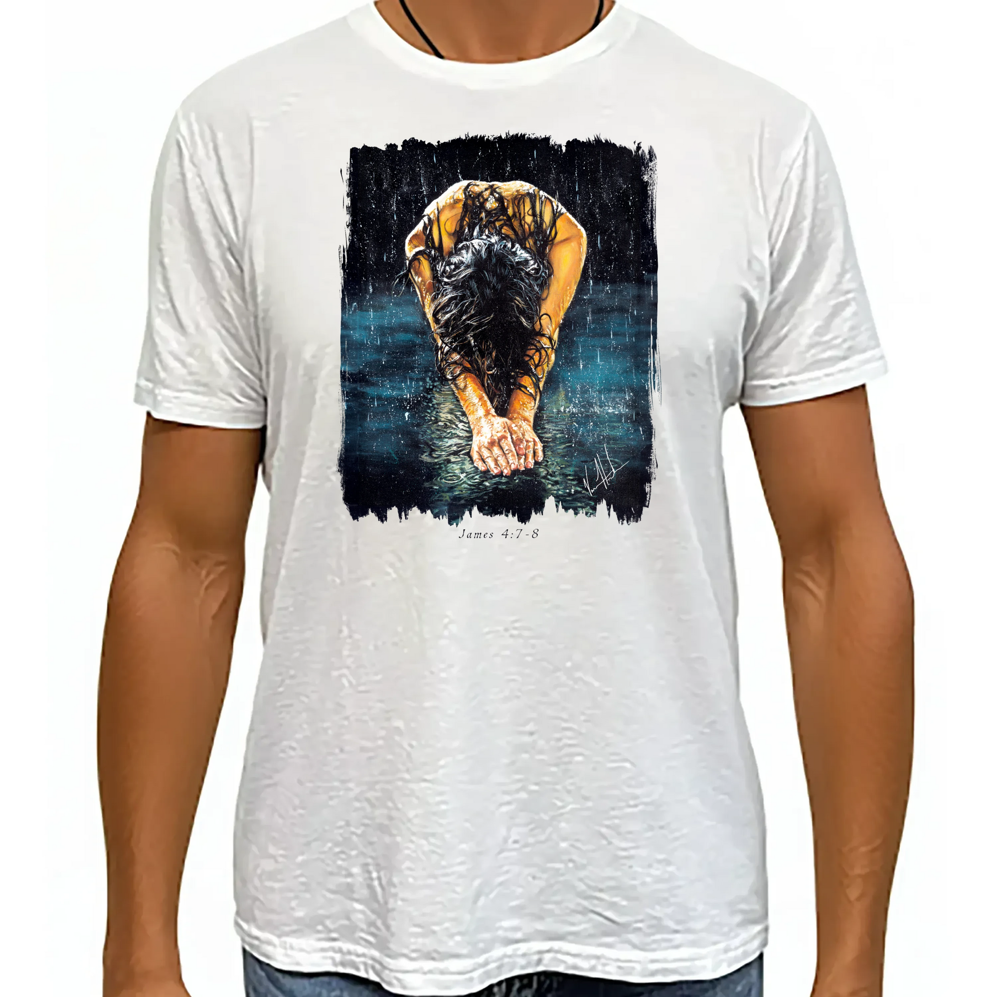 The Art of Surrender - Unisex T (Premium Organic Fabric) Vanessa Horabuena Bamboo White Small