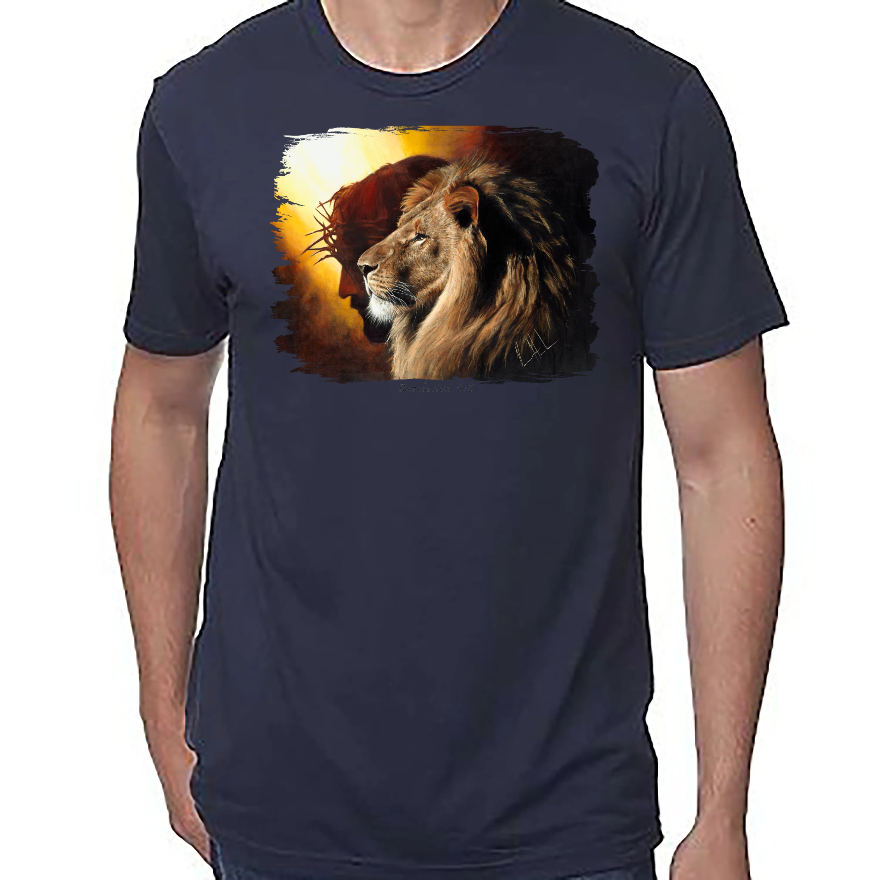 The Lion of Judah - Unisex T (Premium Organic Fabric) Vanessa Horabuena Bamboo Midnight Blue Small
