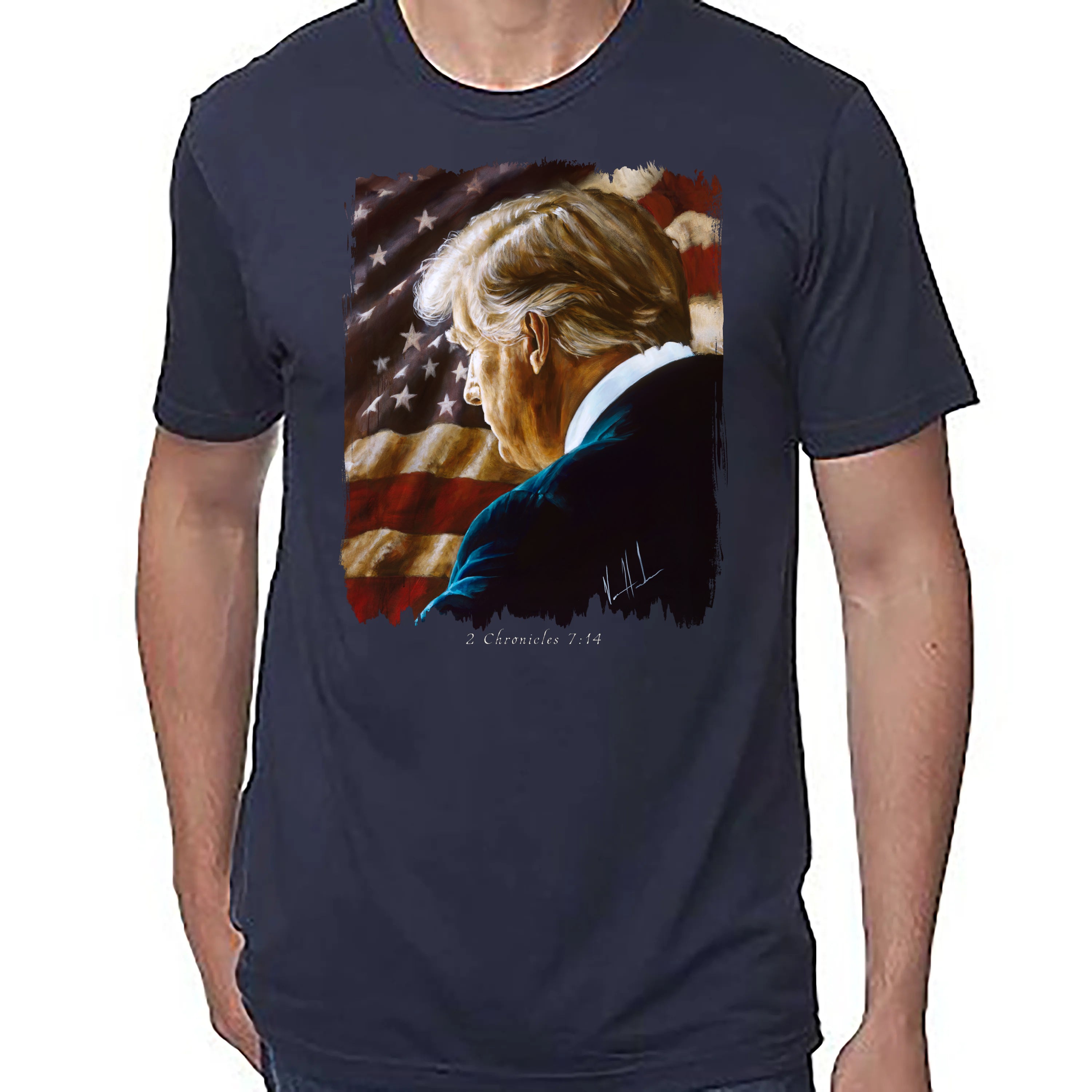 Prayers For Our Nation - Unisex T (Premium Organic Fabric) Vanessa Horabuena Bamboo Midnight Blue Small