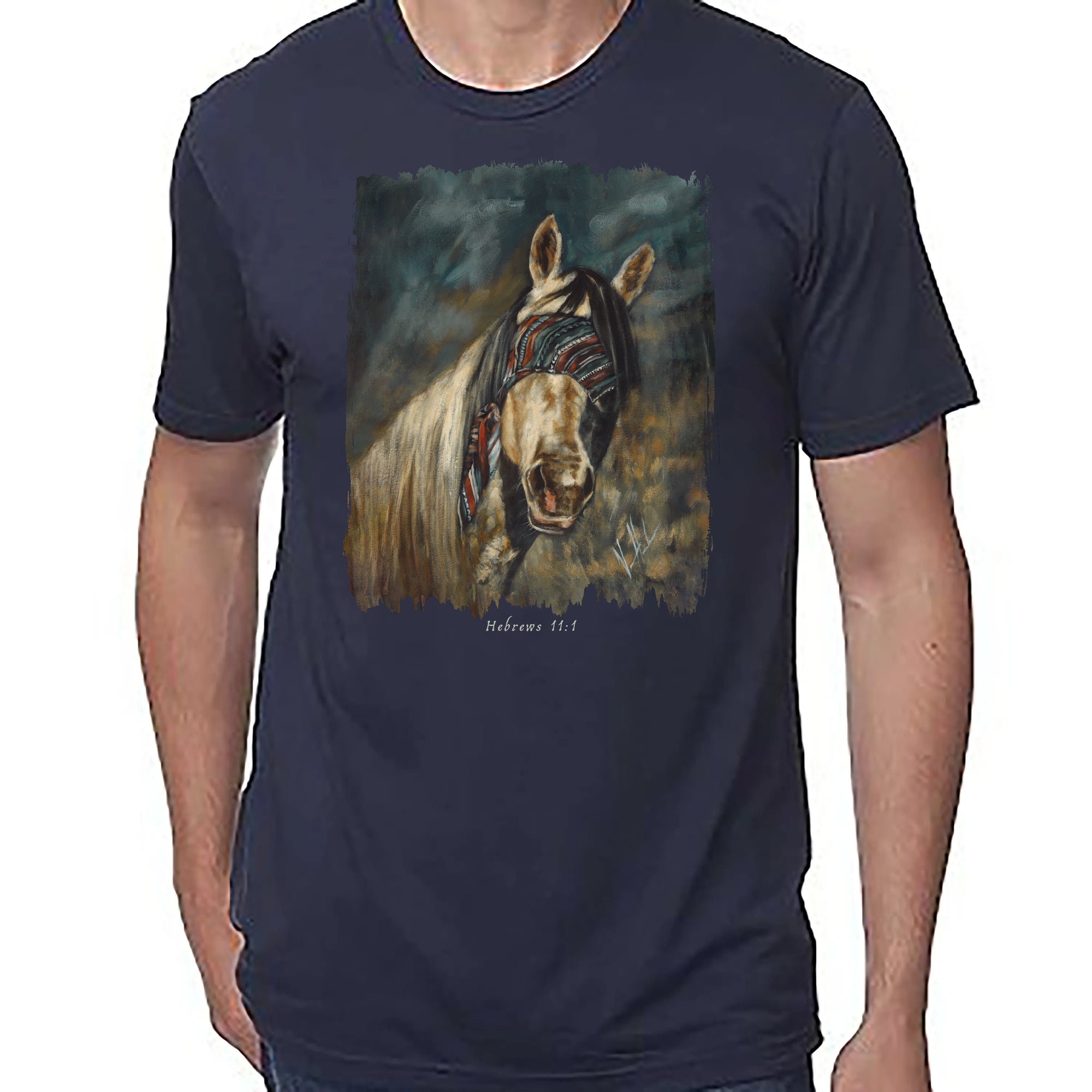 Blind Faith - Unisex T (Premium Organic Fabric) Vanessa Horabuena Bamboo Midnight Blue Small